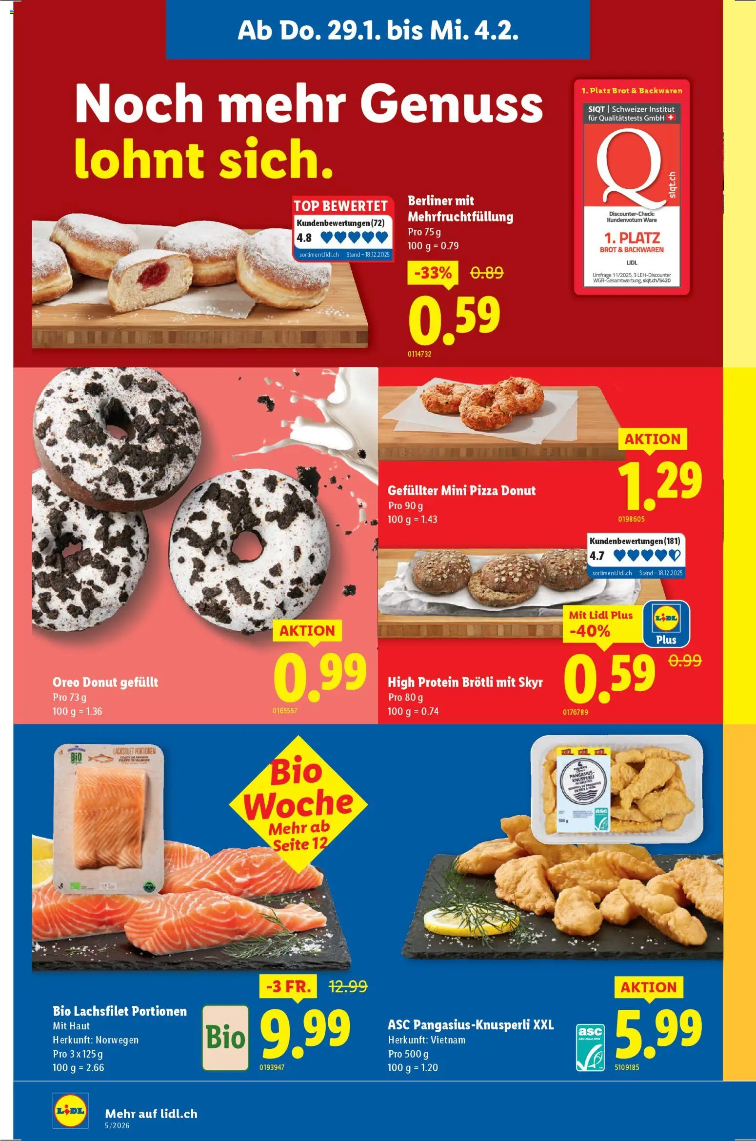 Lidl Aktionen – gültig ab 29.01.2026 | Seite: 6 | Produkte: Brot, Pizza, Top