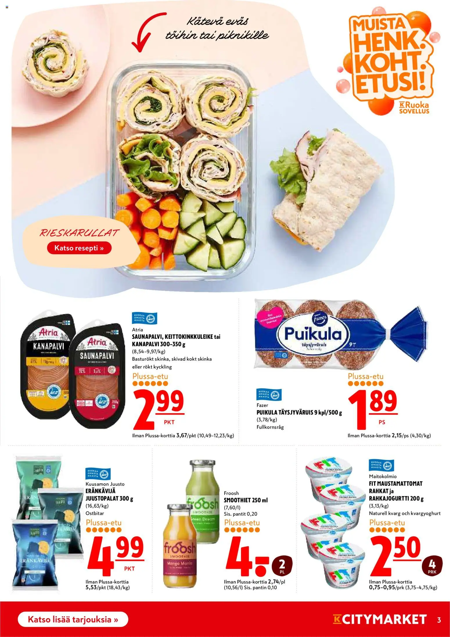 K-Citymarket tarjoukset – voimassa 02.03.2026 alkaen | Sivu: 3 | Tuotteet: Juusto
