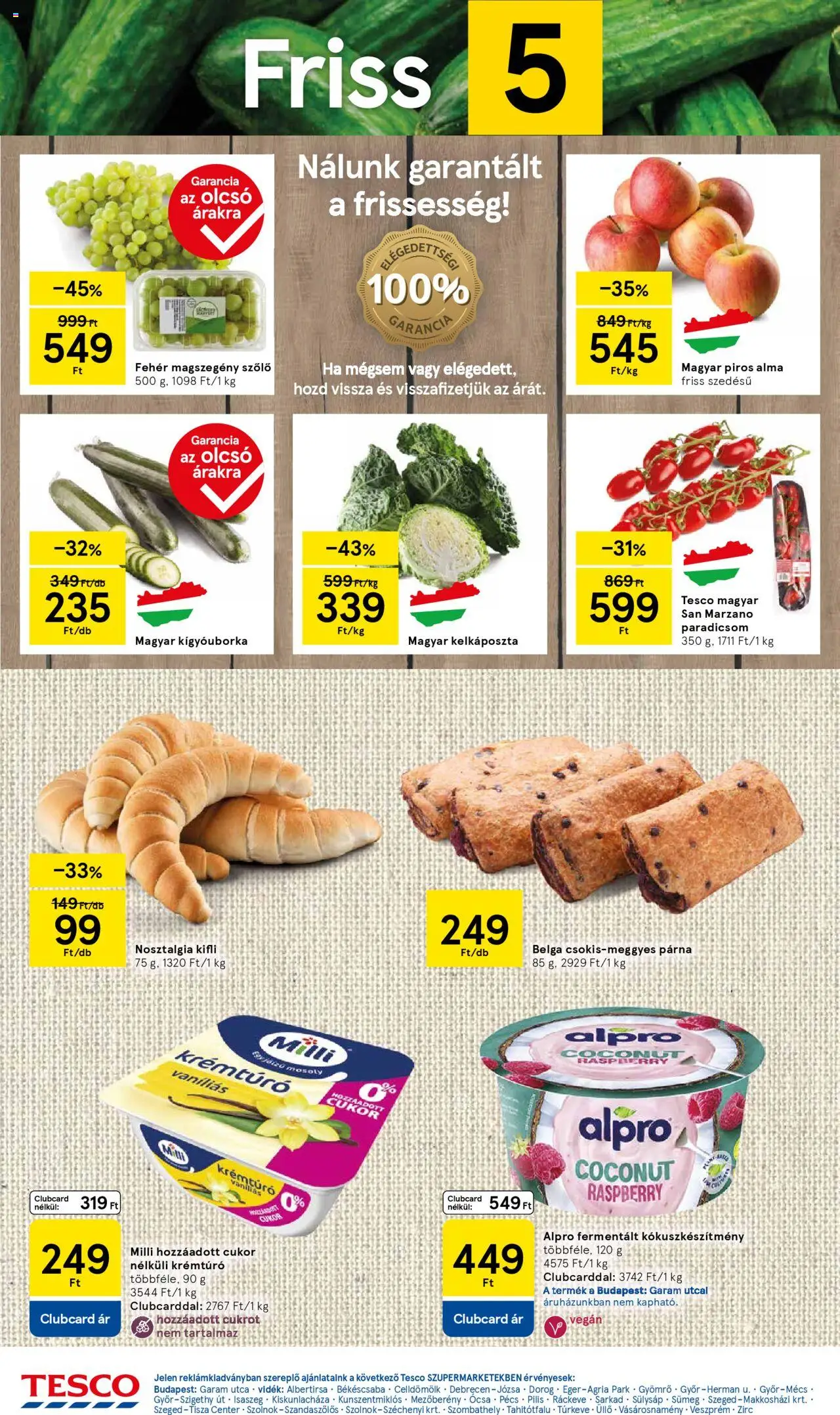 Tesco akciós ujság - amely érvényes a következő dátumtól: 04.09.2025 | Oldal: 2 | Termékek: Szőlő, Alpro, Kifli, Alma