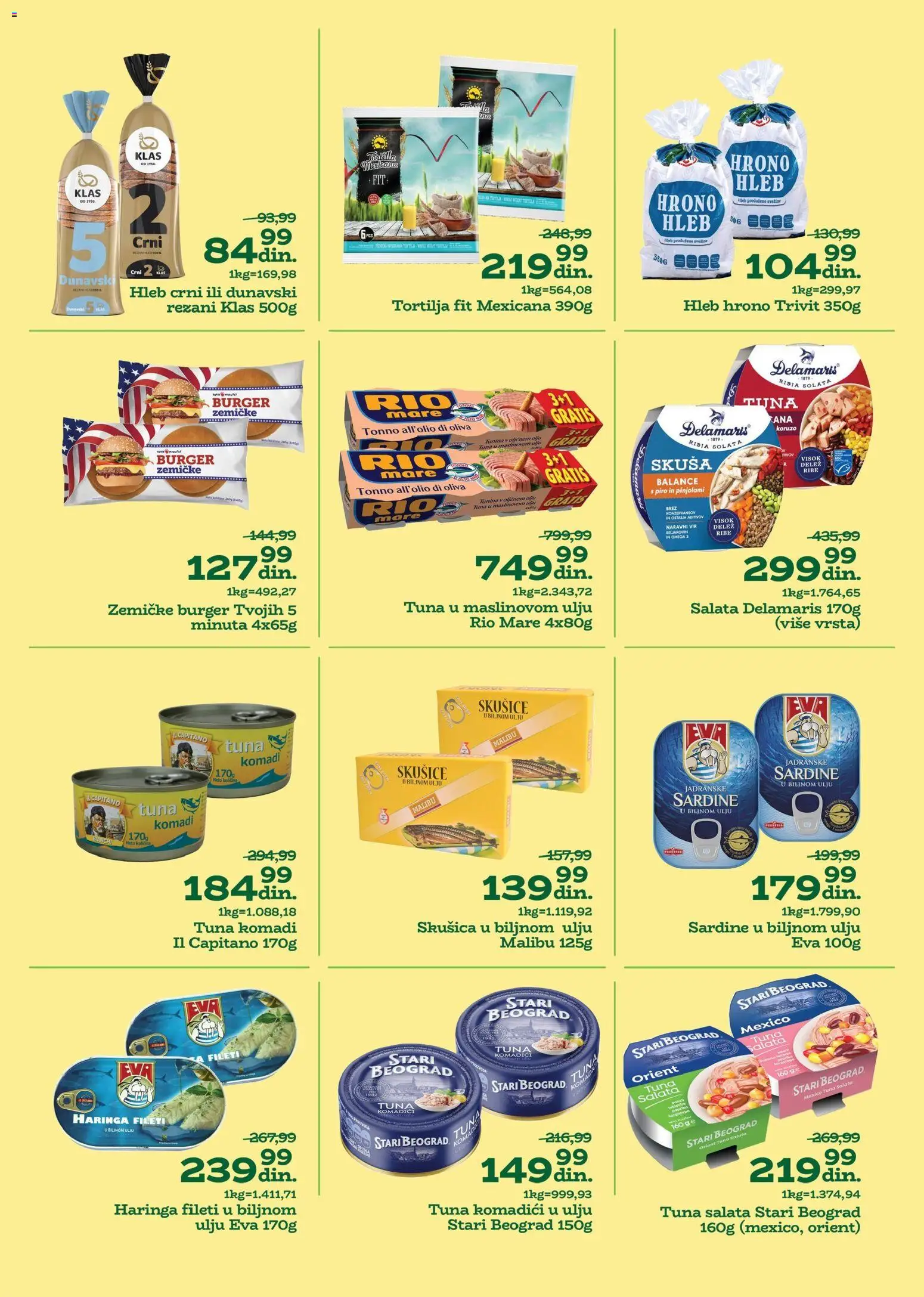 Univerexport katalog - važi od 27.10.2025 | Strana: 10 | Proizvode: Tortilja, Salata, Skuša, Burger