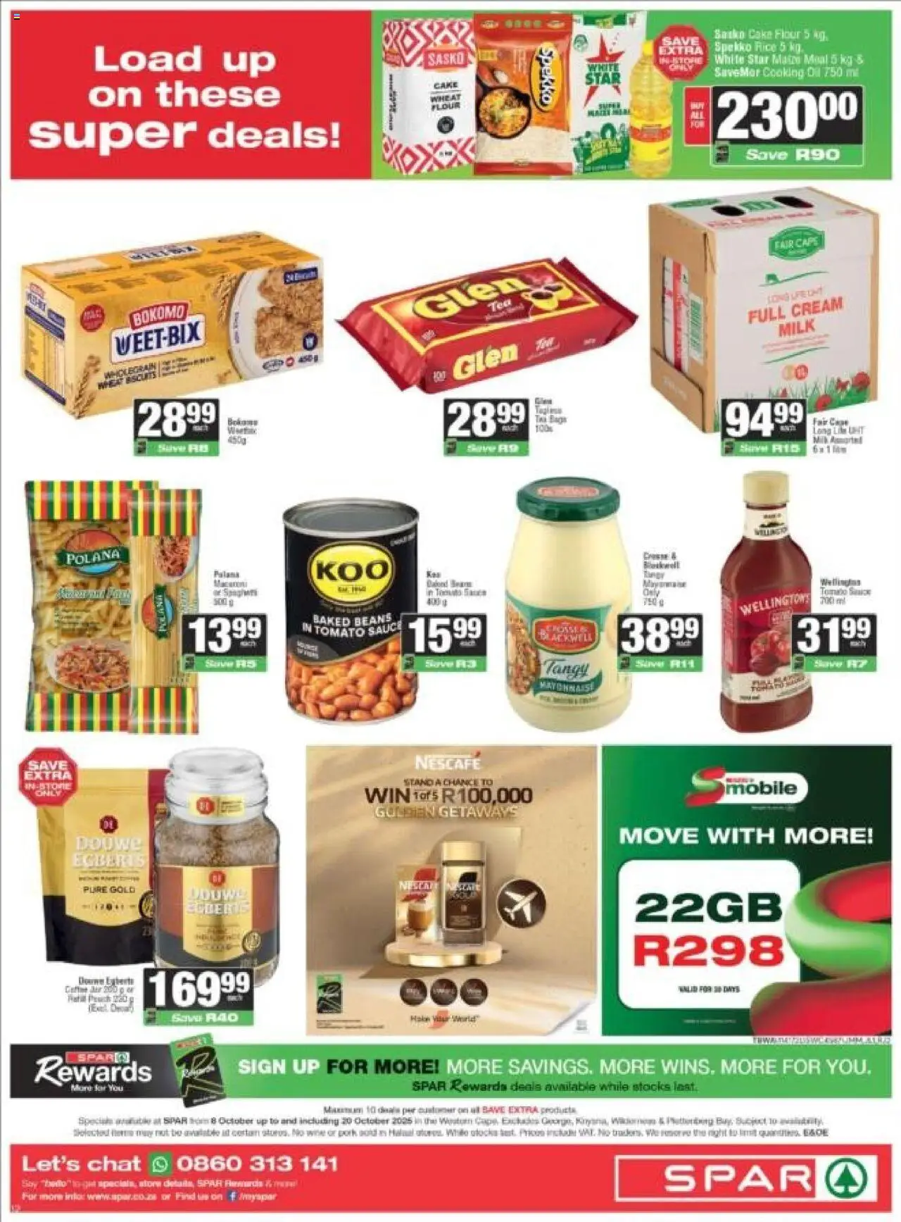 New Spar catalogue – valid from 08.10.2025 | Page: 12 | Products: Flour, Biscuits, Coffee, Pork