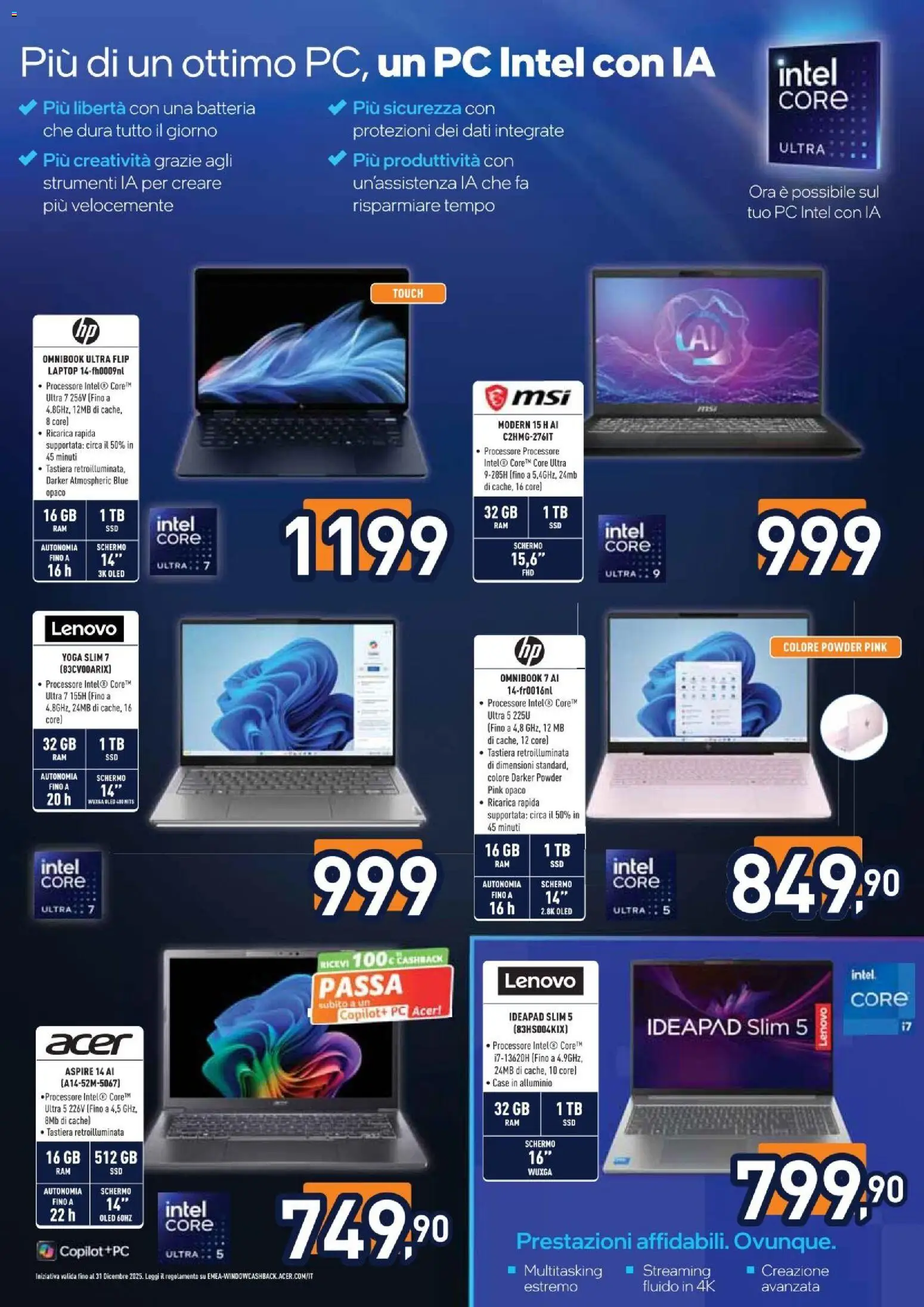Volantino Unieuro del 05.12.2025 | Pagina: 15 | Prodotti: Laptop, PC, Tastiera, Batteria