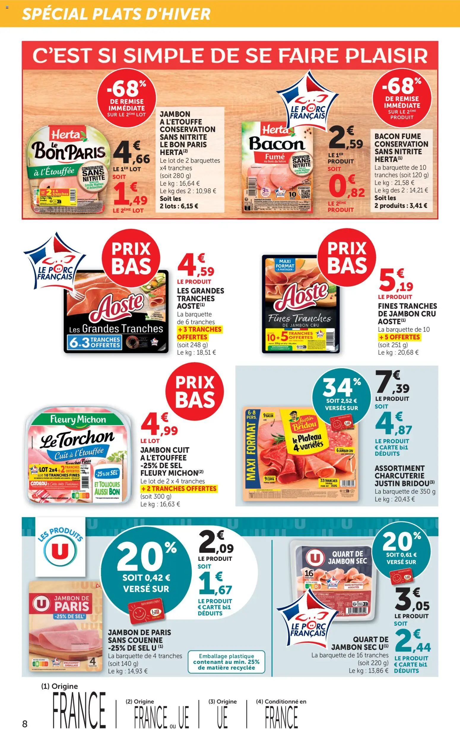 {H1} | Page: 8 | Produits: Jambon Cru, Torchon, Sel, Jambon