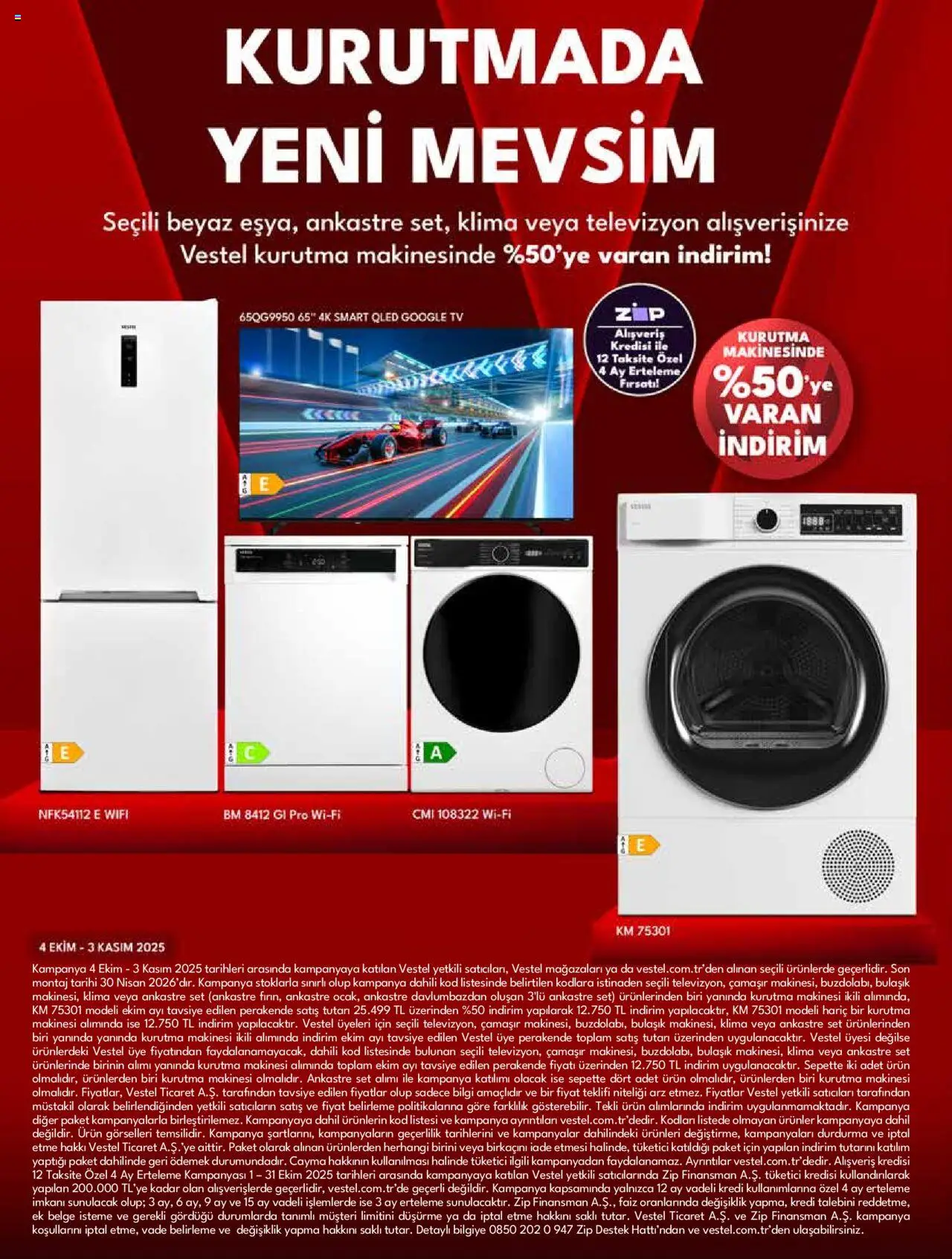 Vestel Katalog - 17.10.2025 tarihinden itibaren geçerlidir | Sayfa: 4 | Ürünler: Kurutma makinesi, TV, Televizyon, Klima