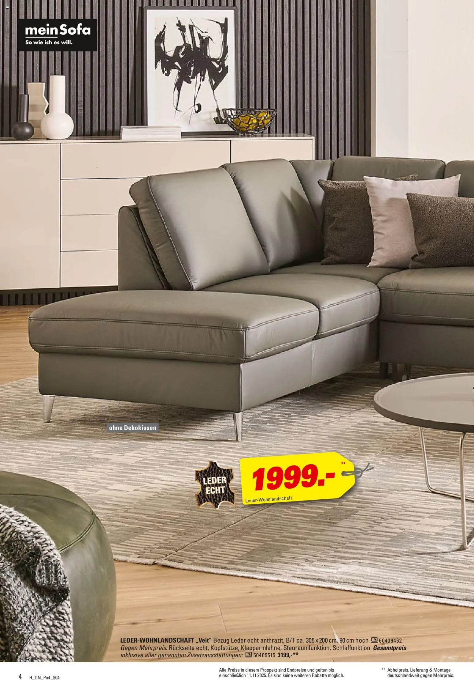 Höffner Prospekt 	 – gültig ab 28.10.2025 | Seite: 4 | Produkte: Sofa