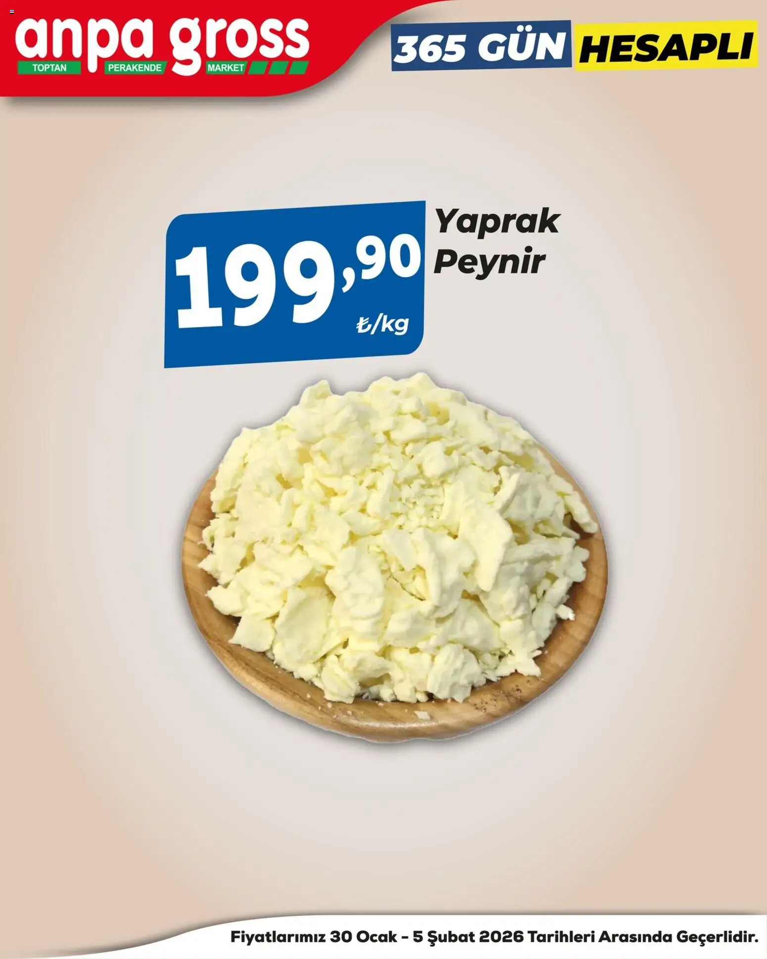 Anpa Gross Katalog - 30.01.2026 tarihinden itibaren geçerlidir | Sayfa: 5 | Ürünler: Peynir, Ocak