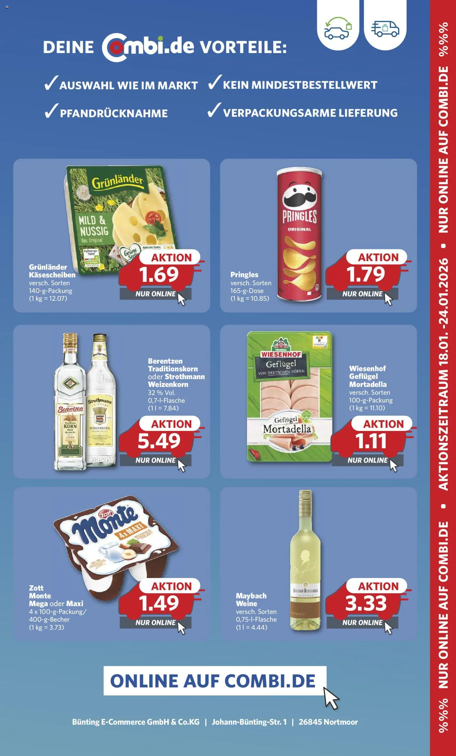 Combi Online Einkaufen – gültig ab 17.01.2026 | Seite: 2 | Produkte: Grunlander, Pringles, Berentzen
