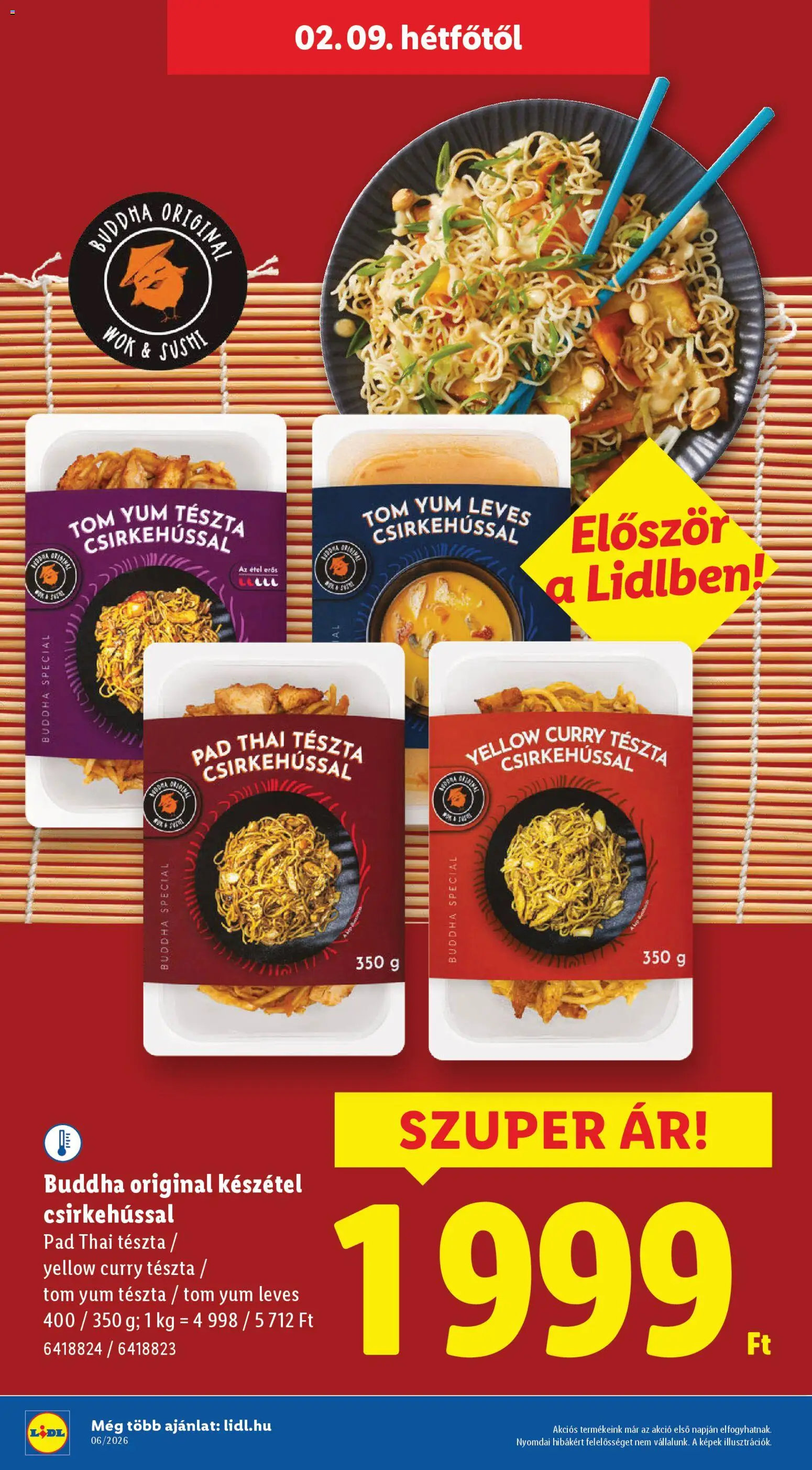 Lidl akciós ujság - amely érvényes a következő dátumtól: 05.02.2026 | Oldal: 62 | Termékek: Tészta, Készétel