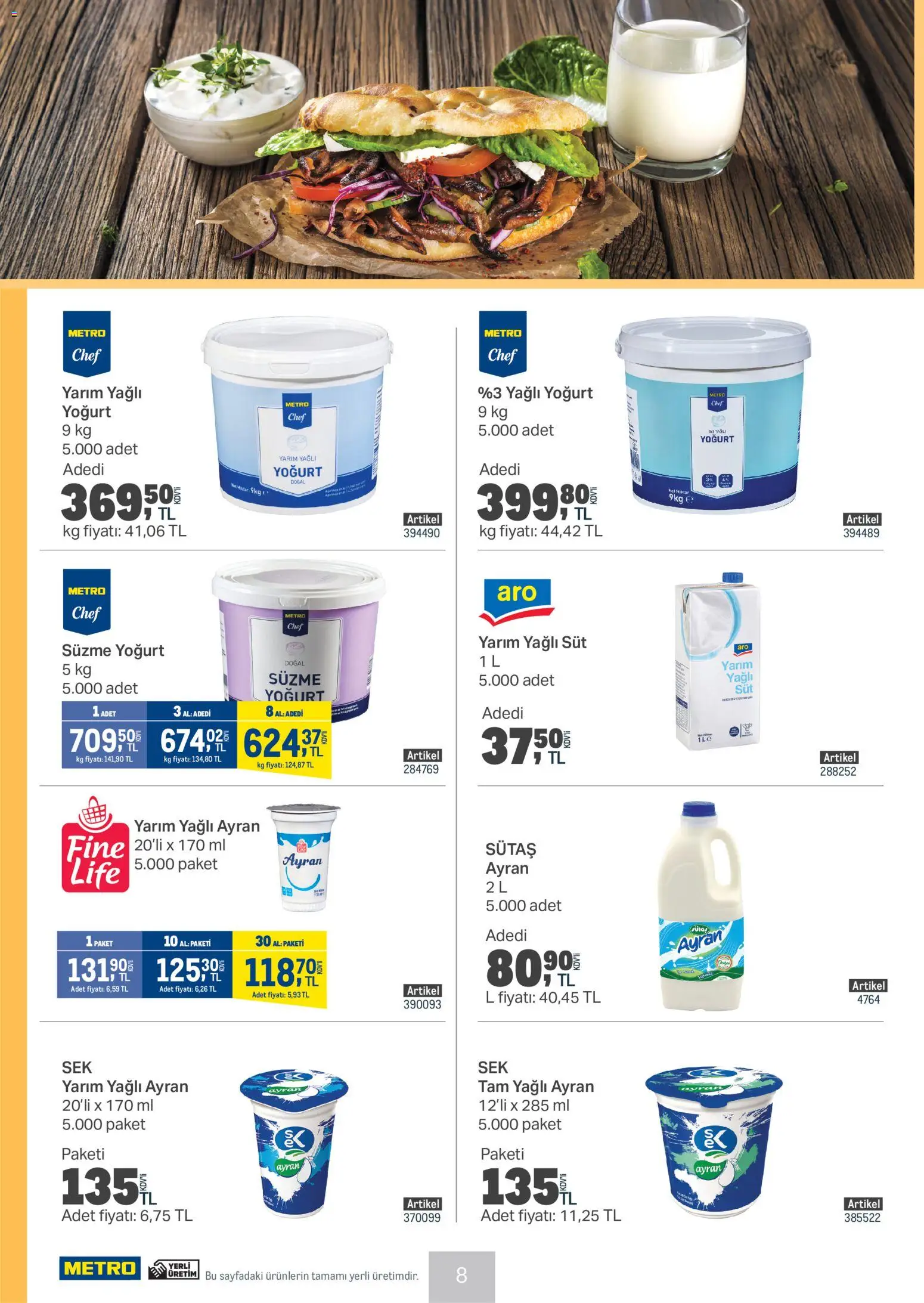 Metro - Et & Tavuk & Köfte Restoranları - 04.02.2026 tarihinden itibaren geçerlidir | Sayfa: 8