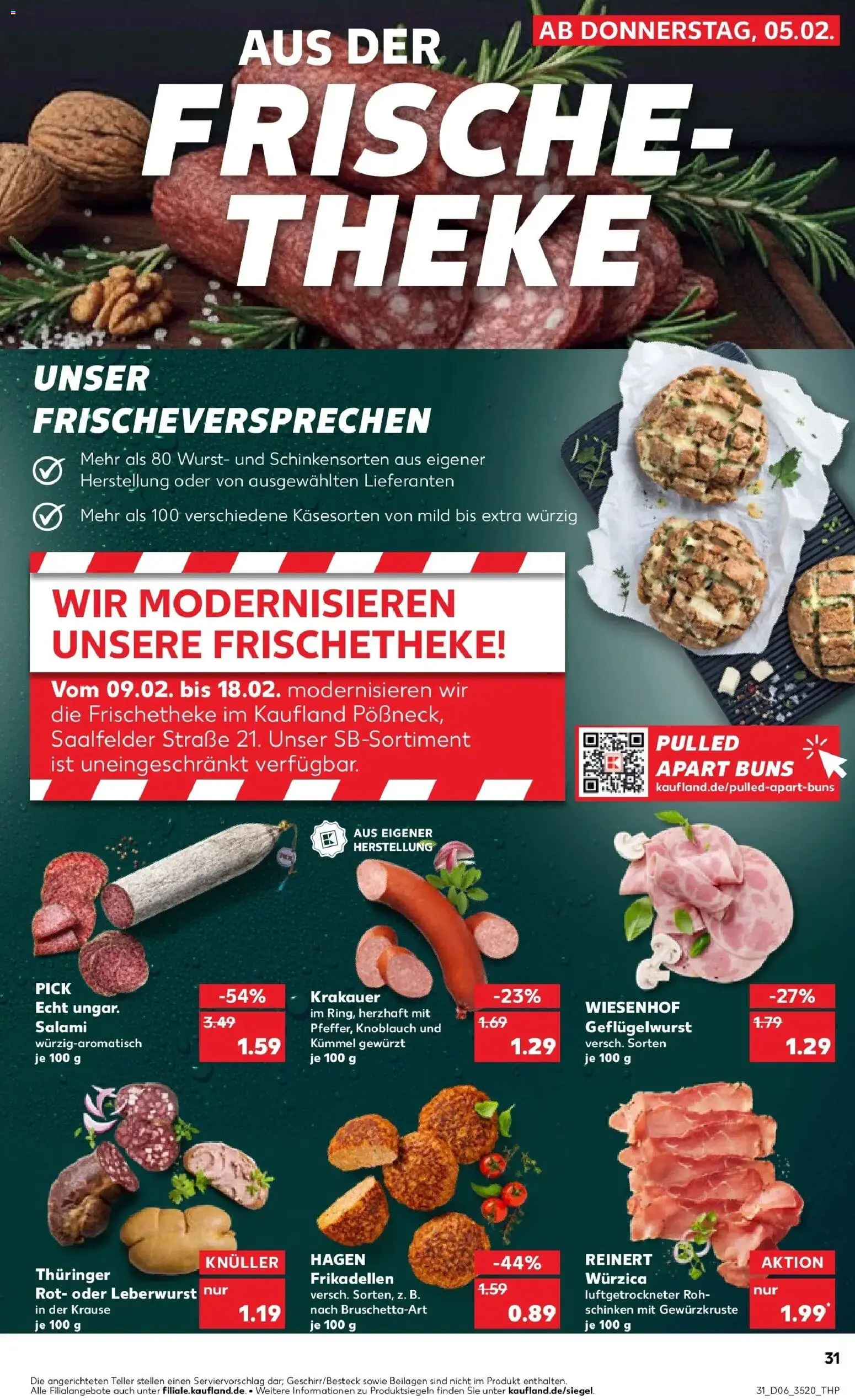 Kaufland prospekt Unterwellenborn	 – gültig ab 09.02.2026 | Seite: 31 | Produkte: Theke, Wurst, Knoblauch, Salami