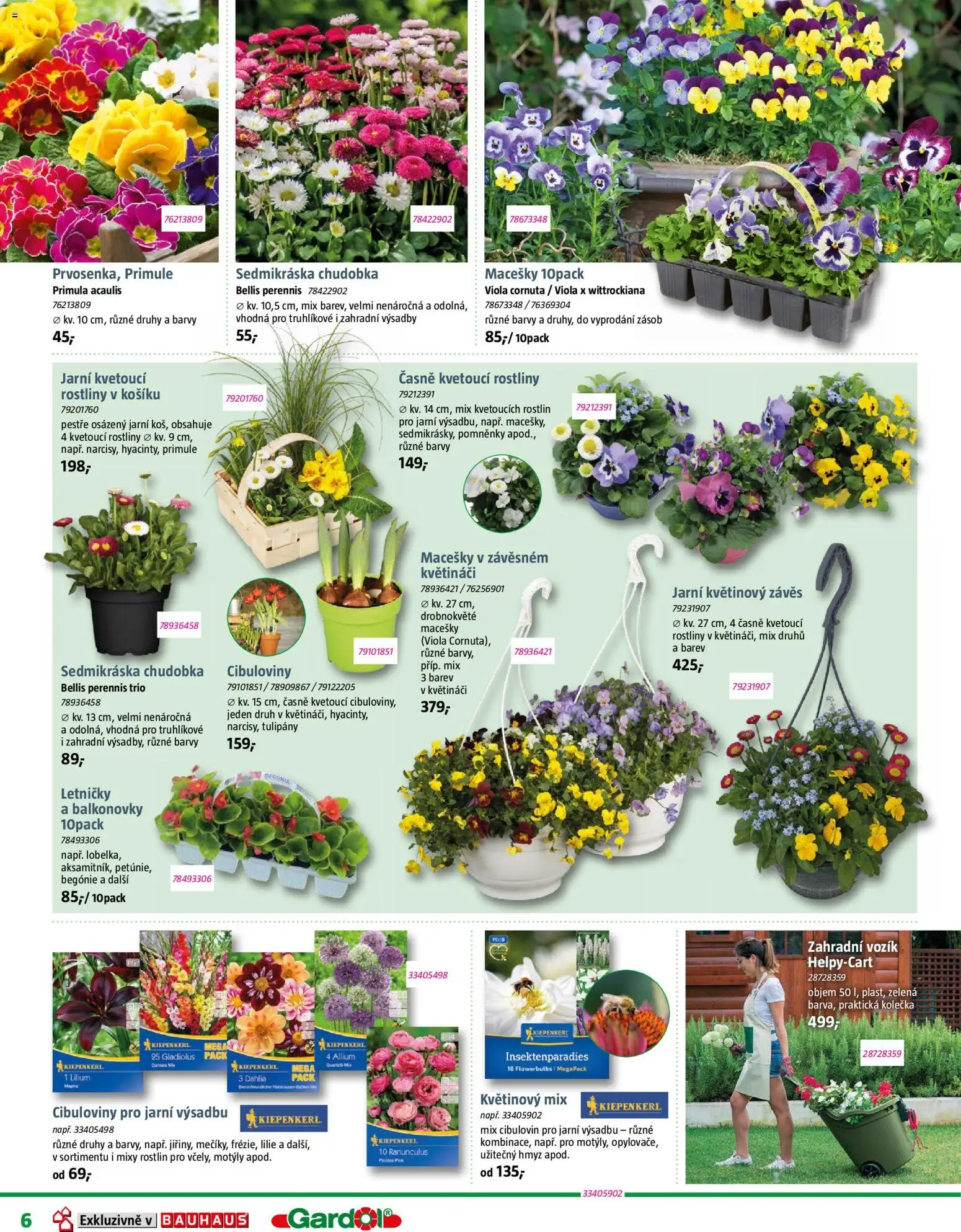 Bauhaus katalog Zahradní centrum od 06.03.2026 | Strana: 6 | Produkty: Závěs, Zahradní vozík, Rostliny, Barvy