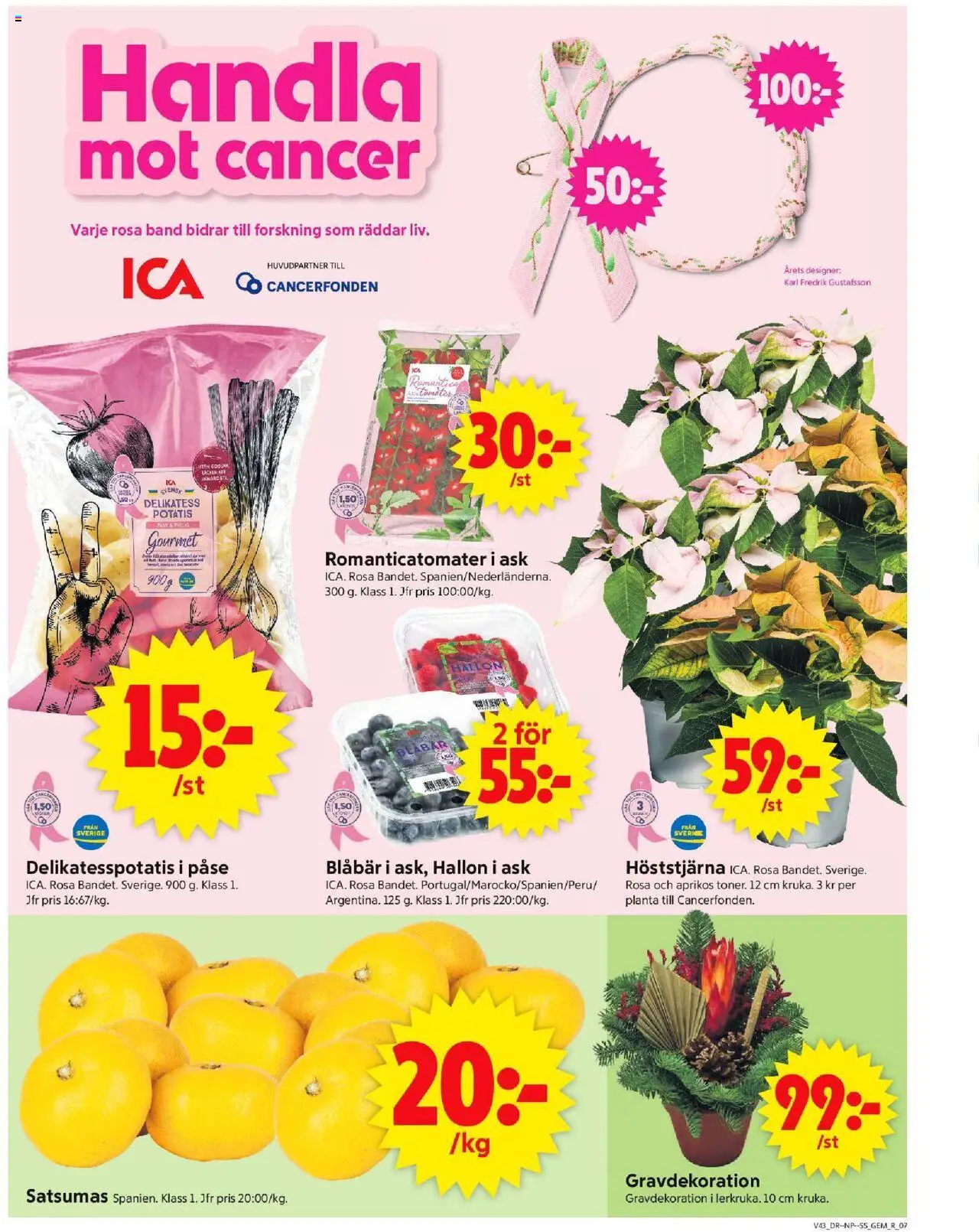 ICA Supermarket reklamblad aktuell från 20.10.2025 | Sida: 9 | Produkter: Gem, Potatis, Hallon, Blåbär