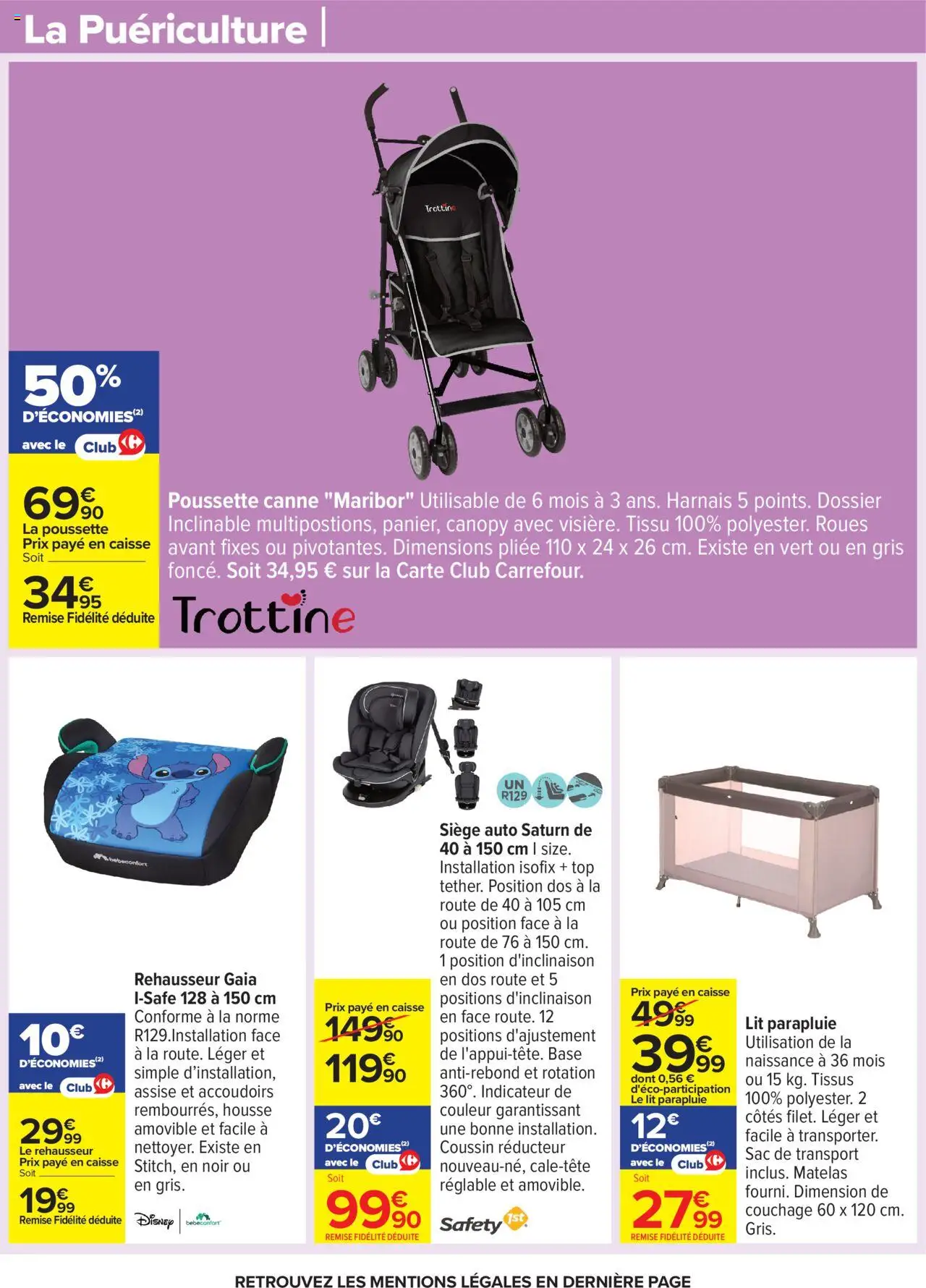  | Page: 55 | Produits: Lit parapluie, Rehausseur, Lit, Siège auto
