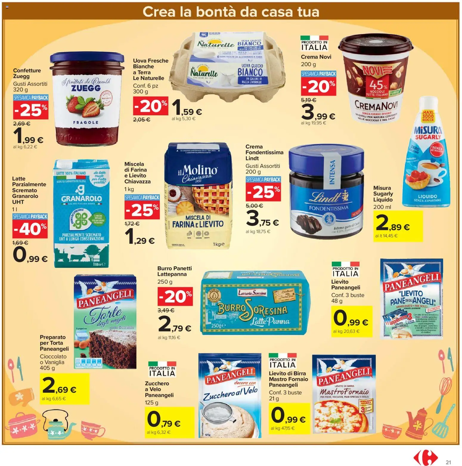 Volantino Carrefour del 02.12.2025 | Pagina: 21 | Prodotti: Crema, Cioccolato, Zucchero, Burro