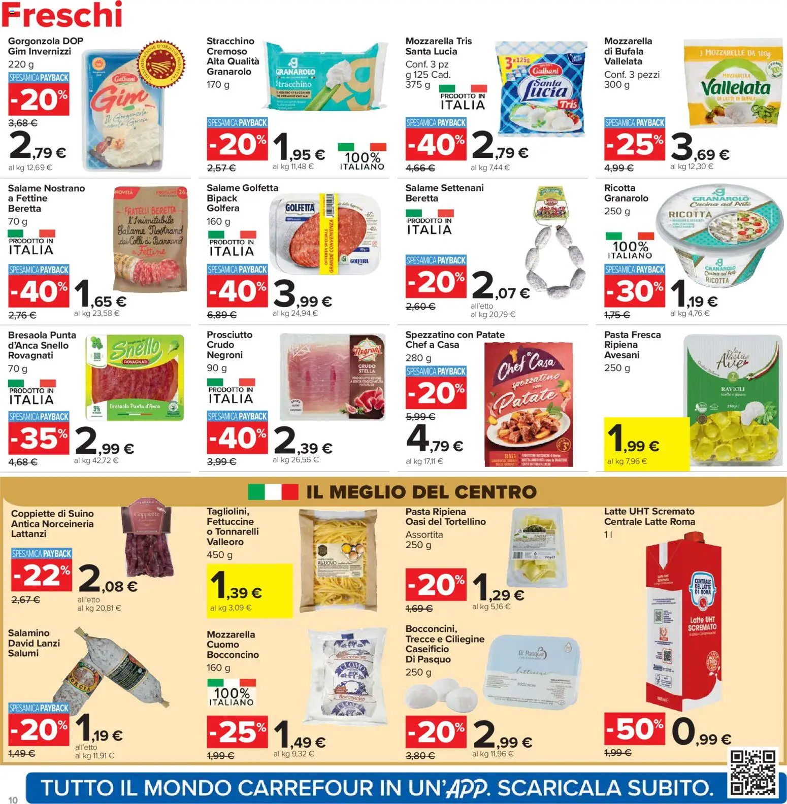 Volantino Carrefour del 07.04.2026 | Pagina: 10 | Prodotti: Salame, Patate, Mozzarella, Stracchino
