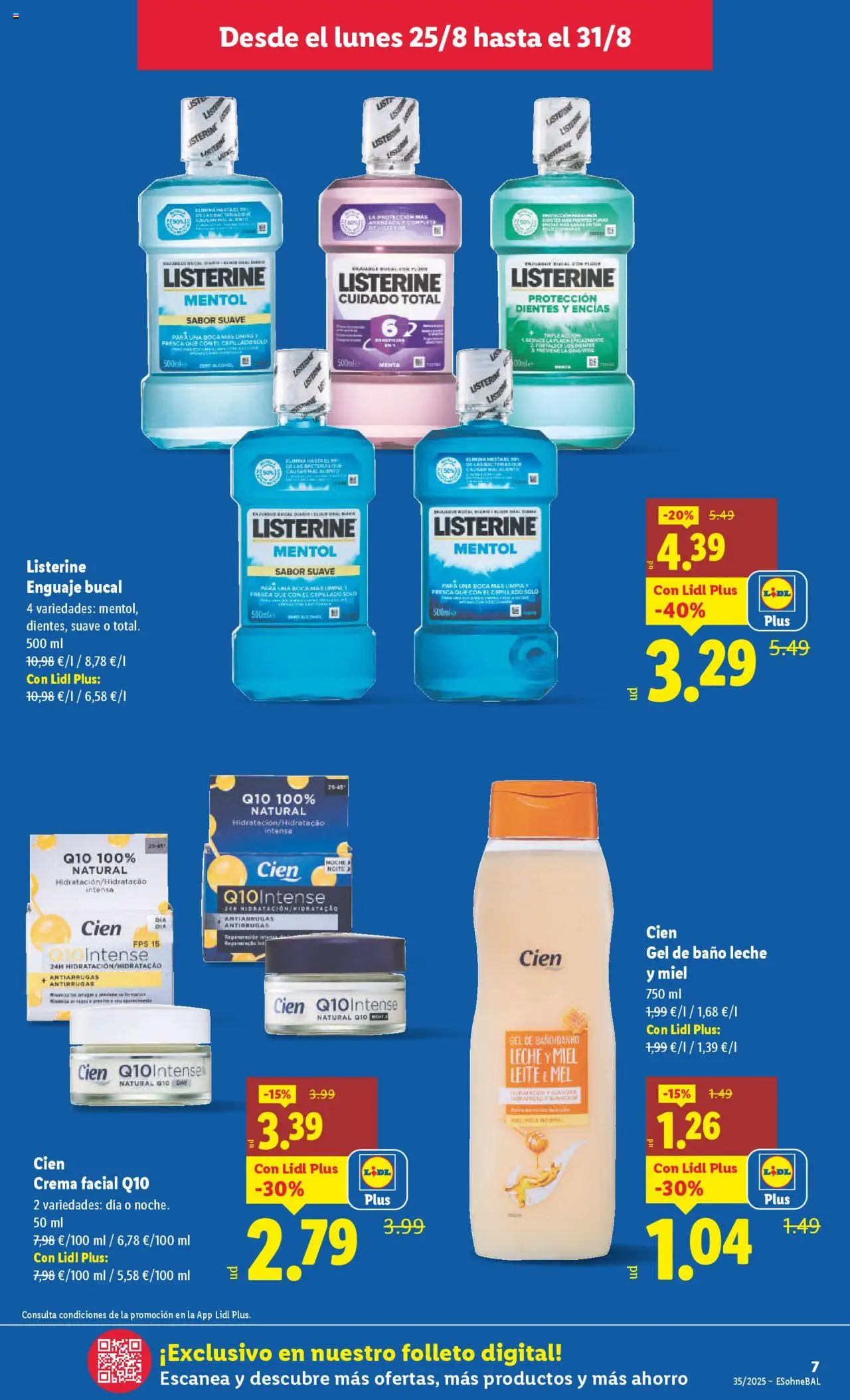 Lidl catálogo MAD │ válido desde el 25.08.2025 | Página: 7 | Productos: Ψηφιακή κάμερα, Leche, Crema, Baño