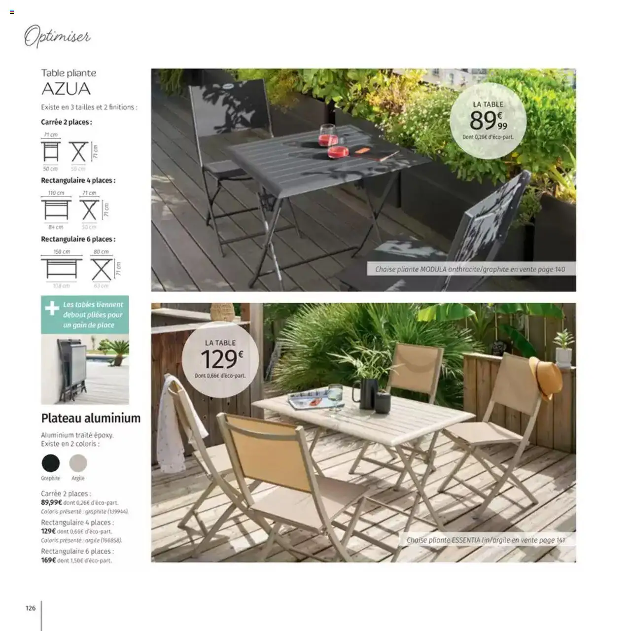  | Page: 126 | Produits: Argile, Table, Chaise, Table pliante