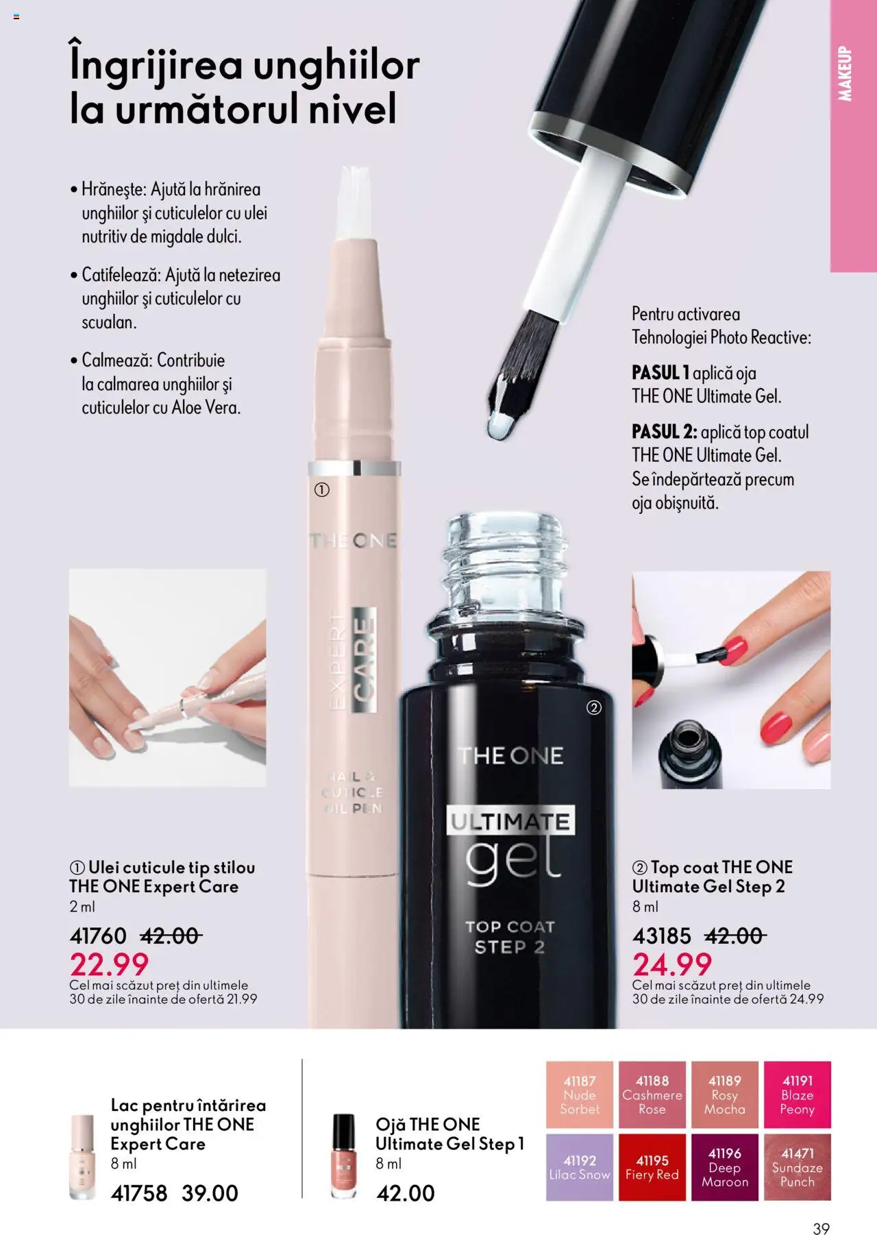 Noul catalog Oriflame – valabil de la 22.10.2025 | Pagină: 39 | Produse: Top coat, Top, Migdale, Ojă