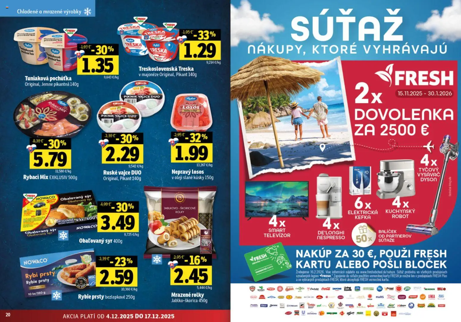 Nové Fresh akcie – leták je platný od 04.12.2025 | Strana: 11 | Produkty: Vysávač, Robot, Ryba