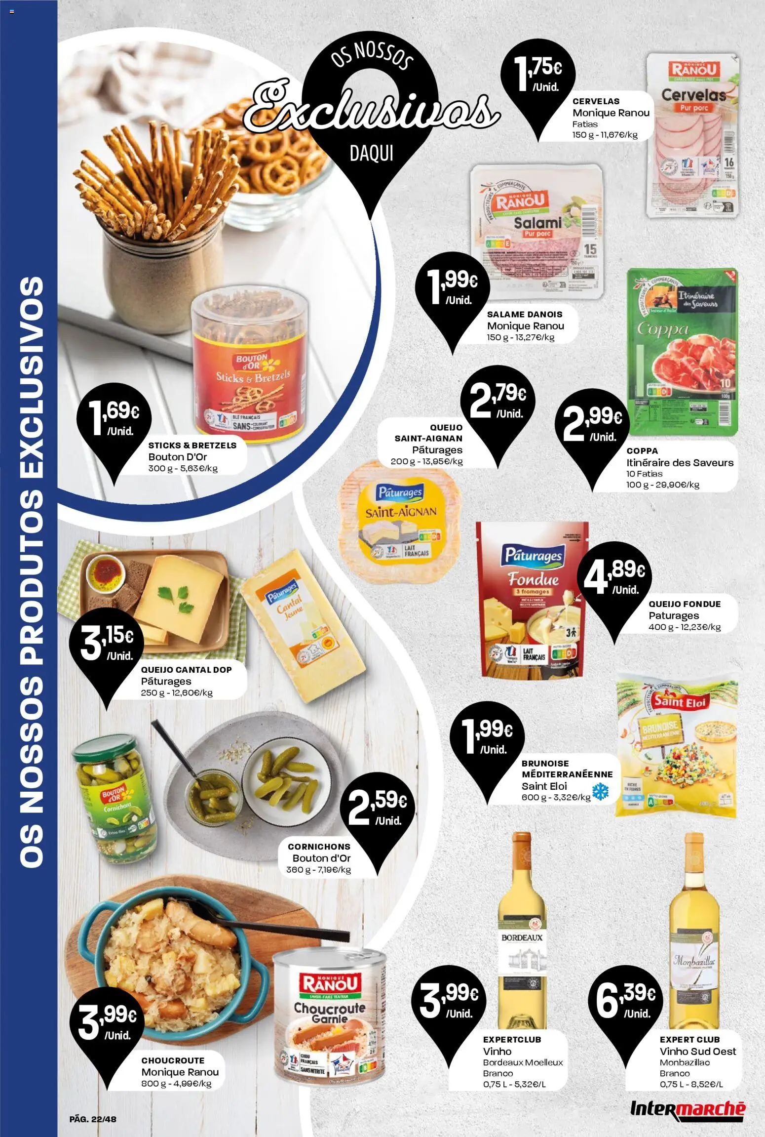 Intermarché folheto │ válido de 20.11.2025 | Página: 22 | Produtos: Queijo, Salame, Vinho