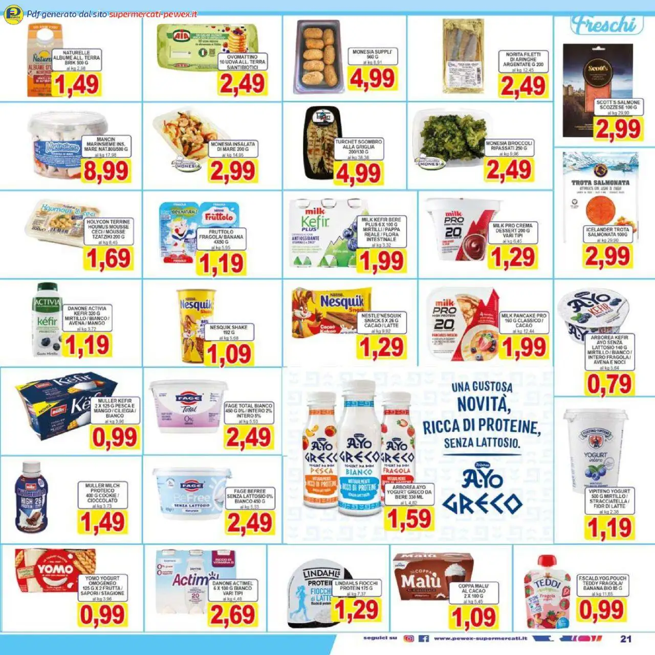 Volantino Pewex del 17.10.2025 | Pagina: 21 | Prodotti: Yogurt greco, Noci, Cacao, Terra