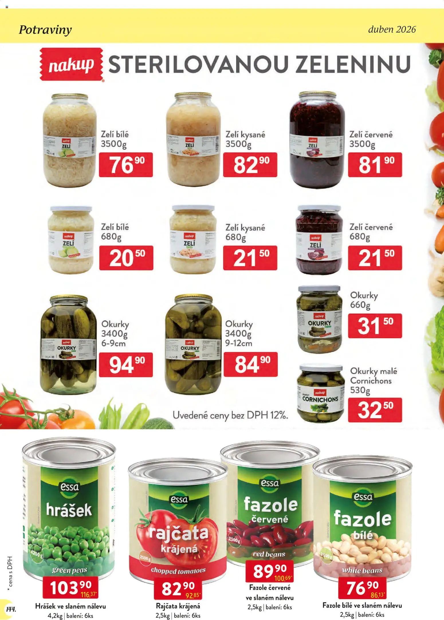 Astur & Qanto leták - Velkoobchod 04/2026 od 01.04.2026 | Strana: 144 | Produkty: Rajčata, Okurky, Potraviny, Fazole