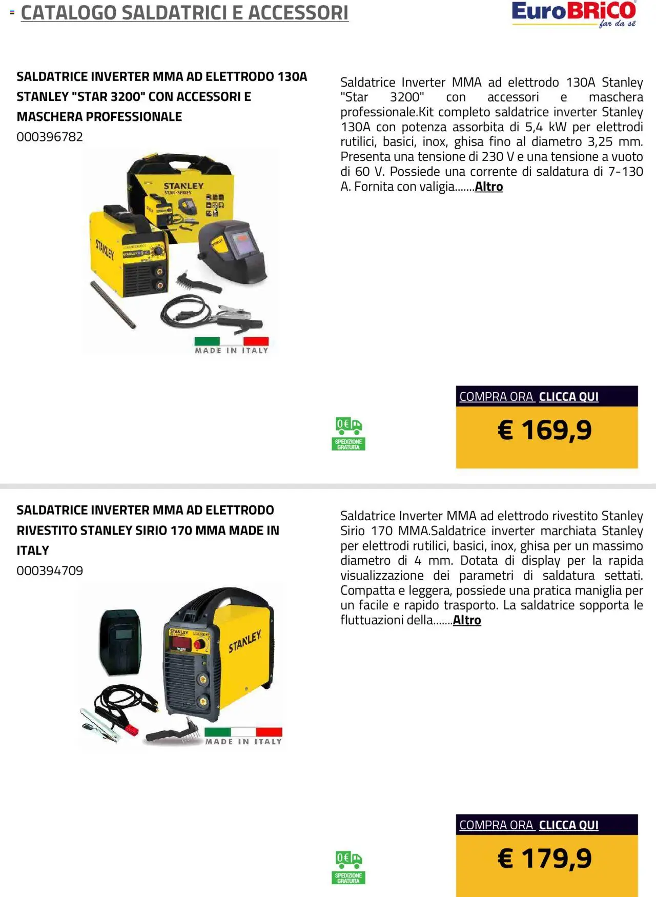 Volantino Eurobrico del 23.07.2025 | Pagina: 14 | Prodotti: Maschera, Valigia, Saldatrice
