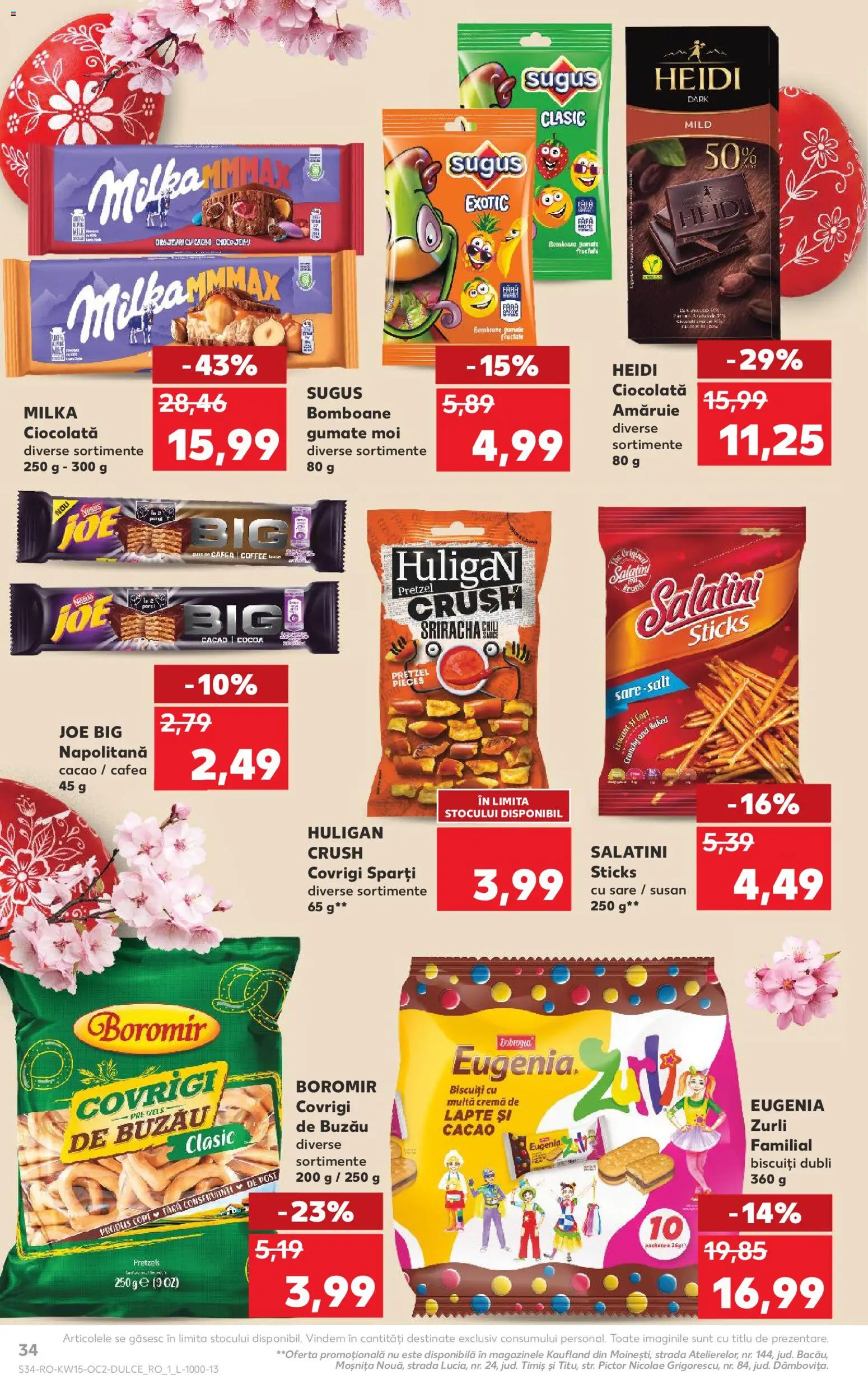 Noul catalog Kaufland – valabil de la 08.04.2026 | Pagină: 34 | Produse: Cremă, Bomboane, Cacao, Biscuiți