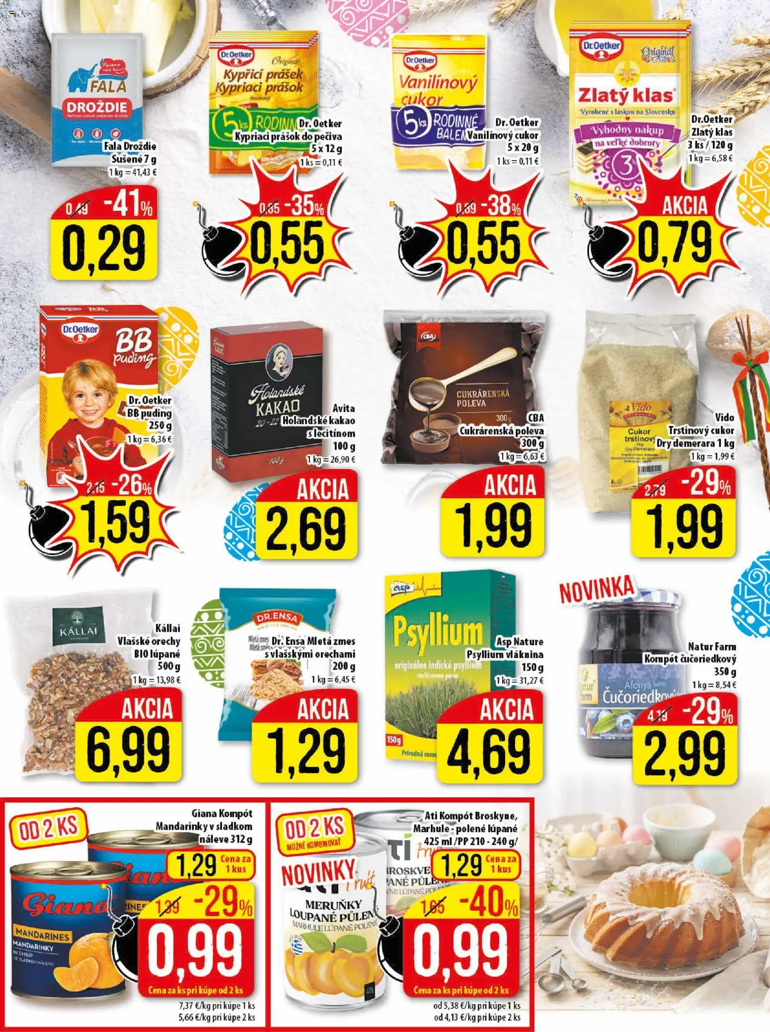 Nové Klas akcie – leták je platný od 30.03.2026 | Strana: 11 | Produkty: Prášok do pečiva, Cukor, Orechy, Kakao