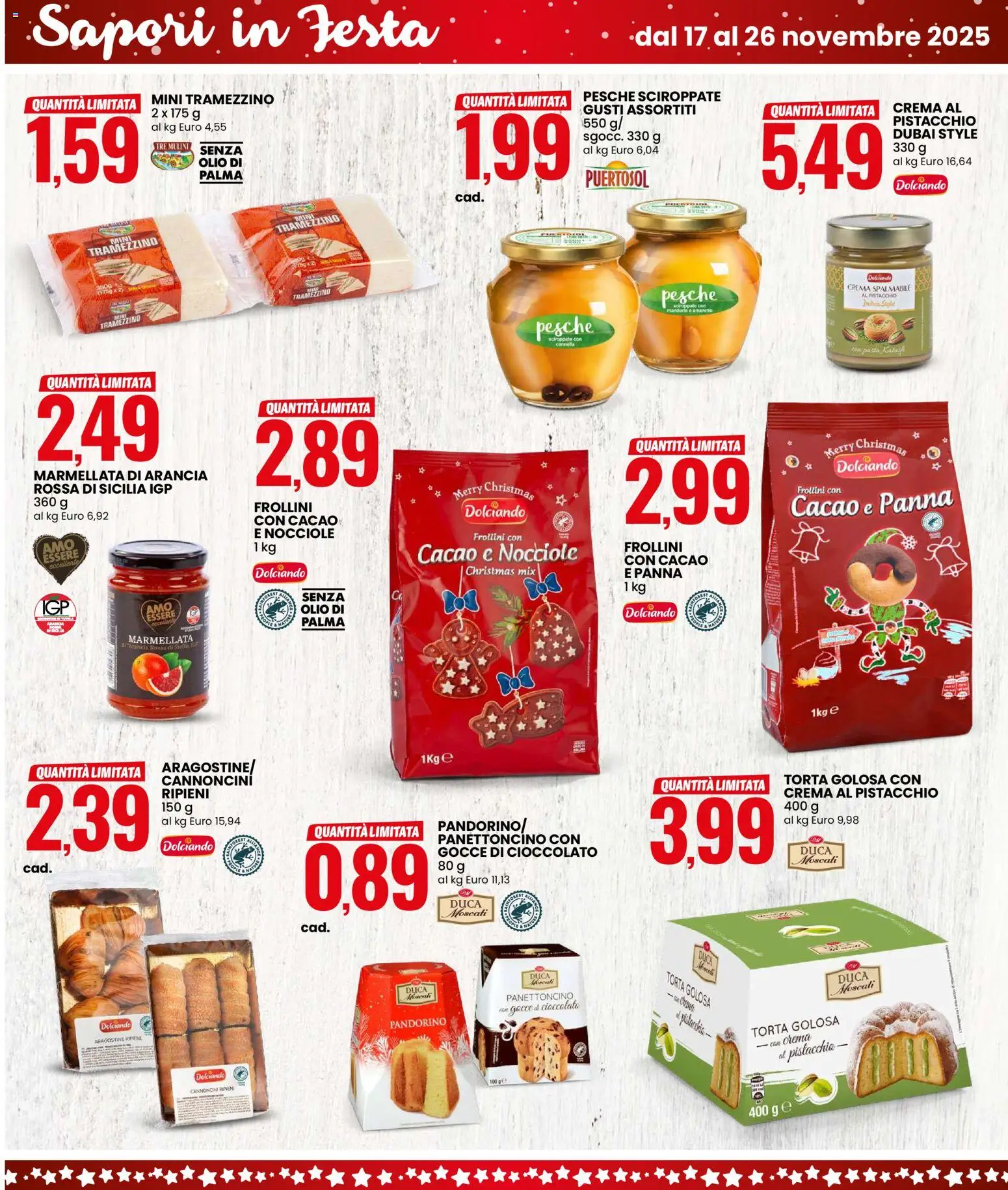 Volantino Eurospin del 17.11.2025 | Pagina: 5 | Prodotti: Panna, Mandorle, Arancia, Torta