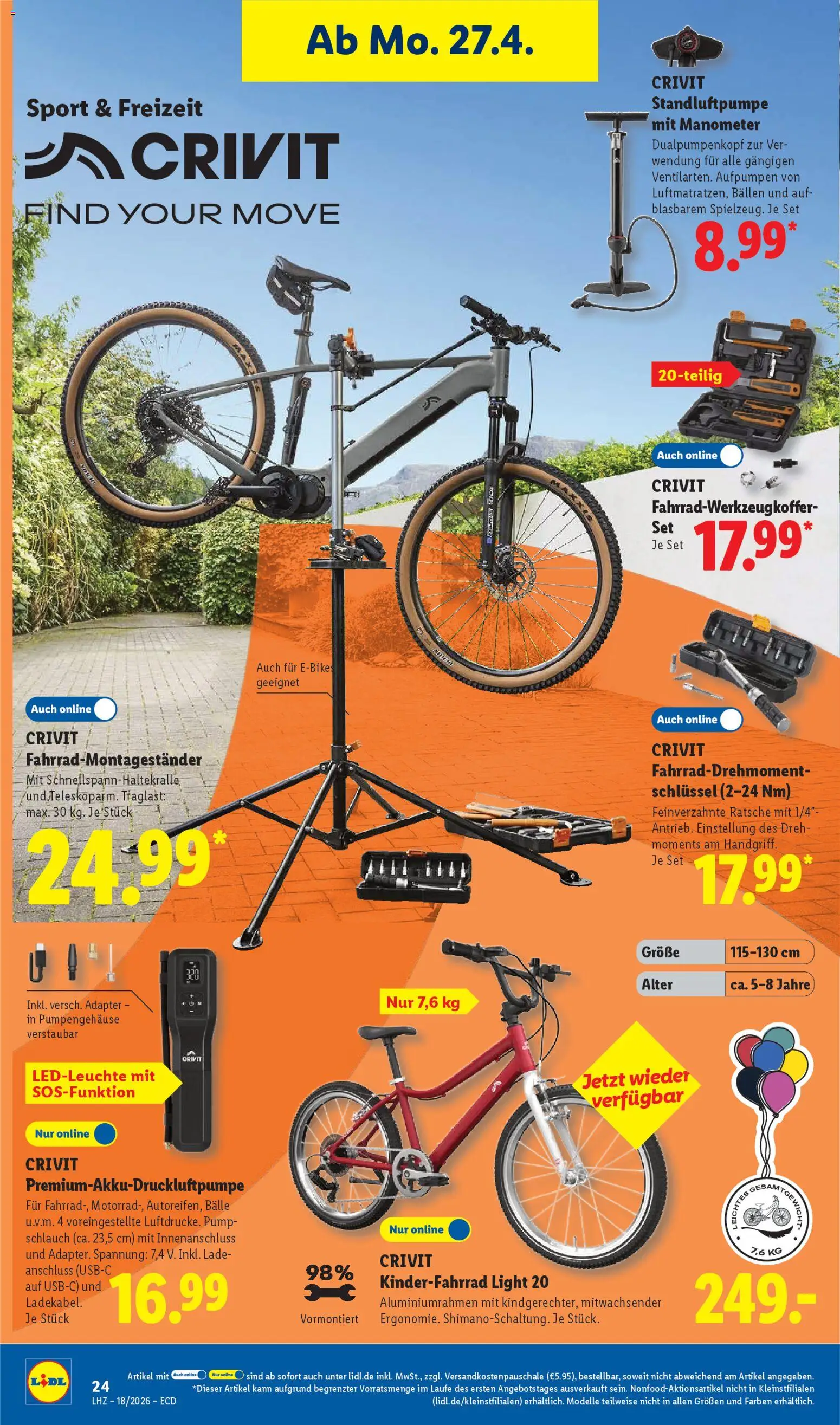 Lidl Prospekt – gültig ab 27.04.2026 | Seite: 44 | Produkte: Adapter, Gewicht, Manometer