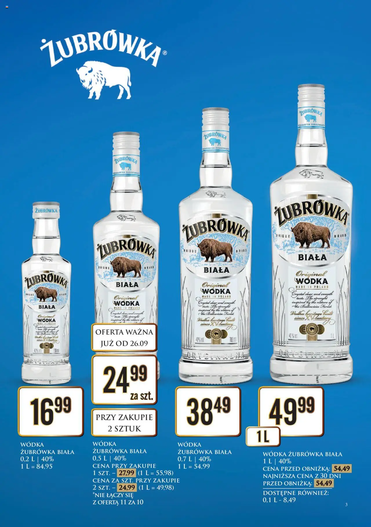 Dino Gazetka alkoholowa od 26.09.2025 | Strona: 3 | Produkty: Żubrówka, Vodka, Wódka