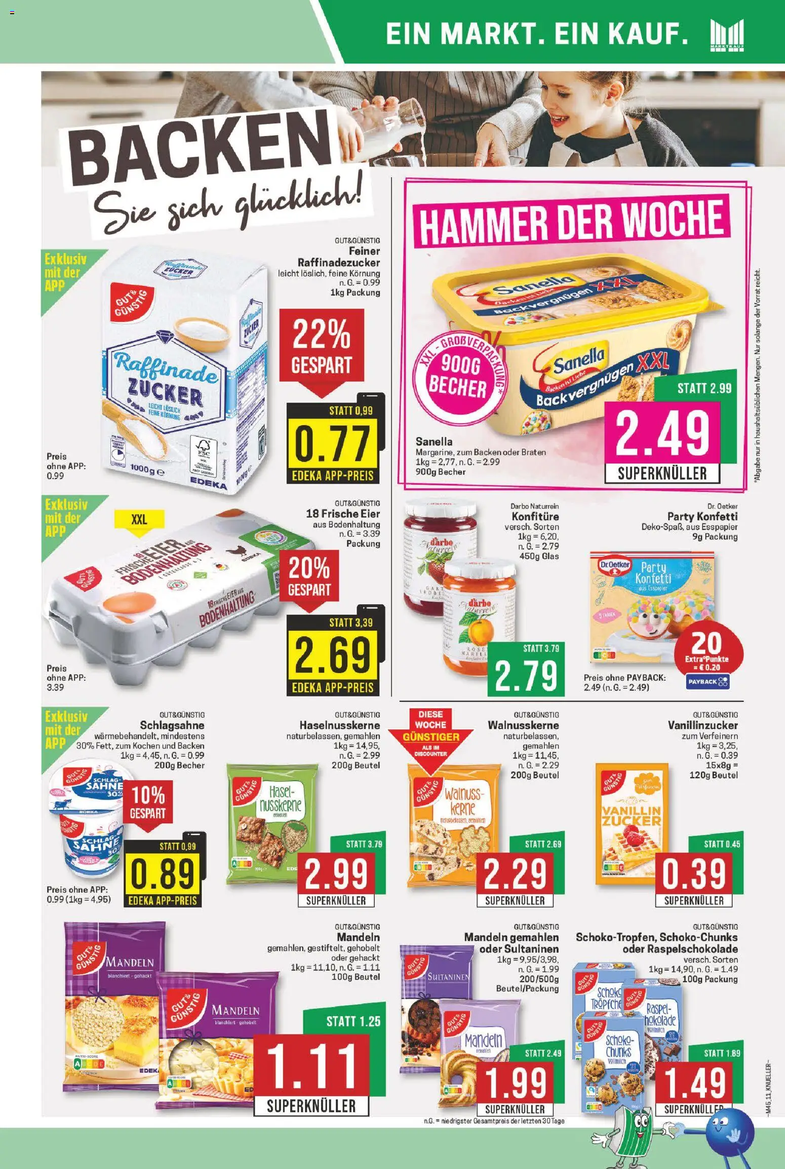 Marktkauf Prospekt 	 – gültig ab 03.11.2025 | Seite: 11 | Produkte: Schlagsahne, Mandeln, Sanella, Sahne