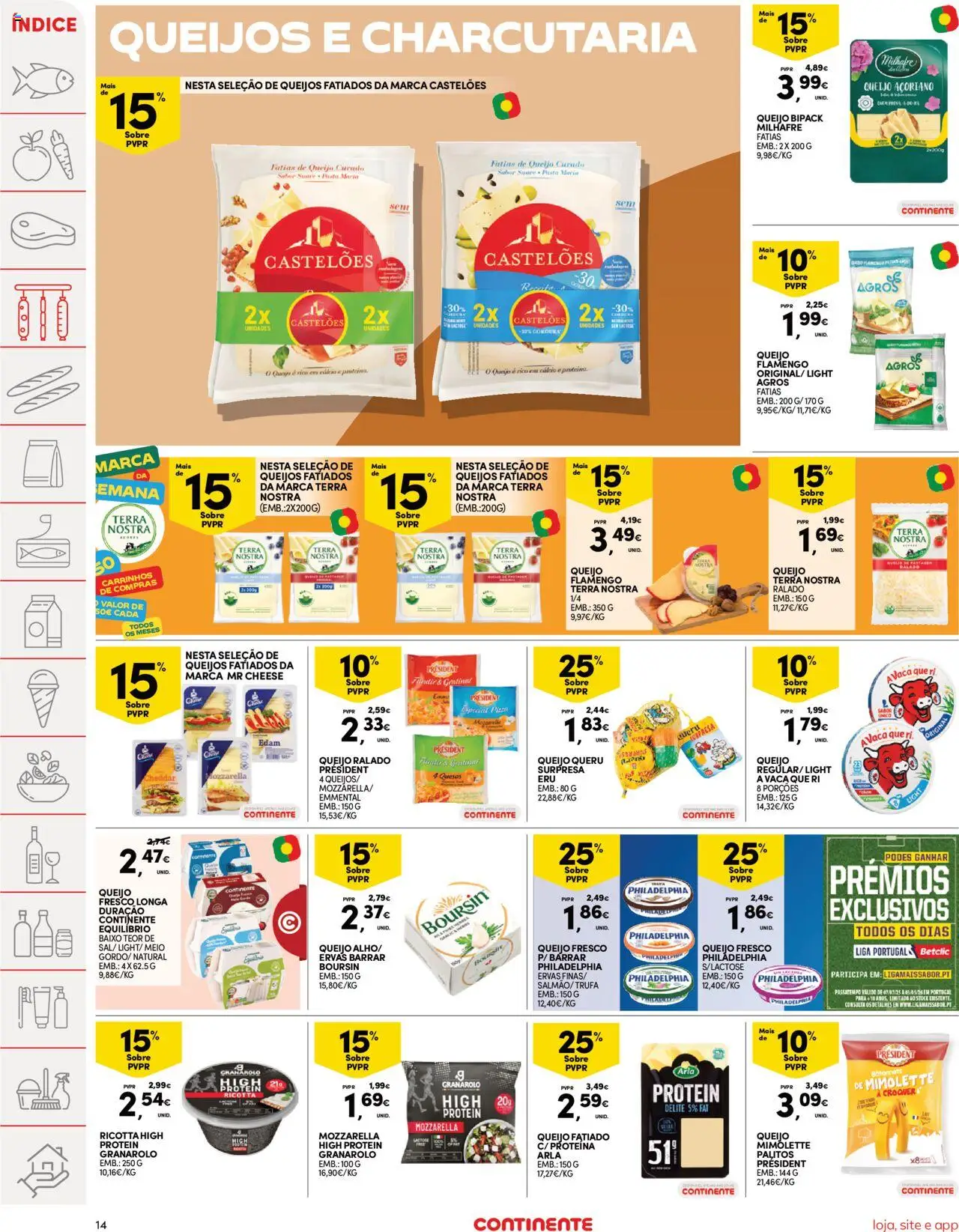 Continente folheto │ válido de 09.09.2025 | Página: 14 | Produtos: Queijo queru, Cálcio, Queijo, Cheddar