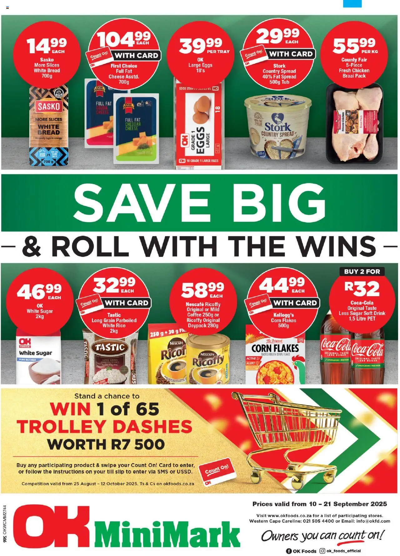 New OK Foods catalogue – valid from 10.09.2025 | Page: 1 | Products: Corn, Eggs, Rice, Sugar