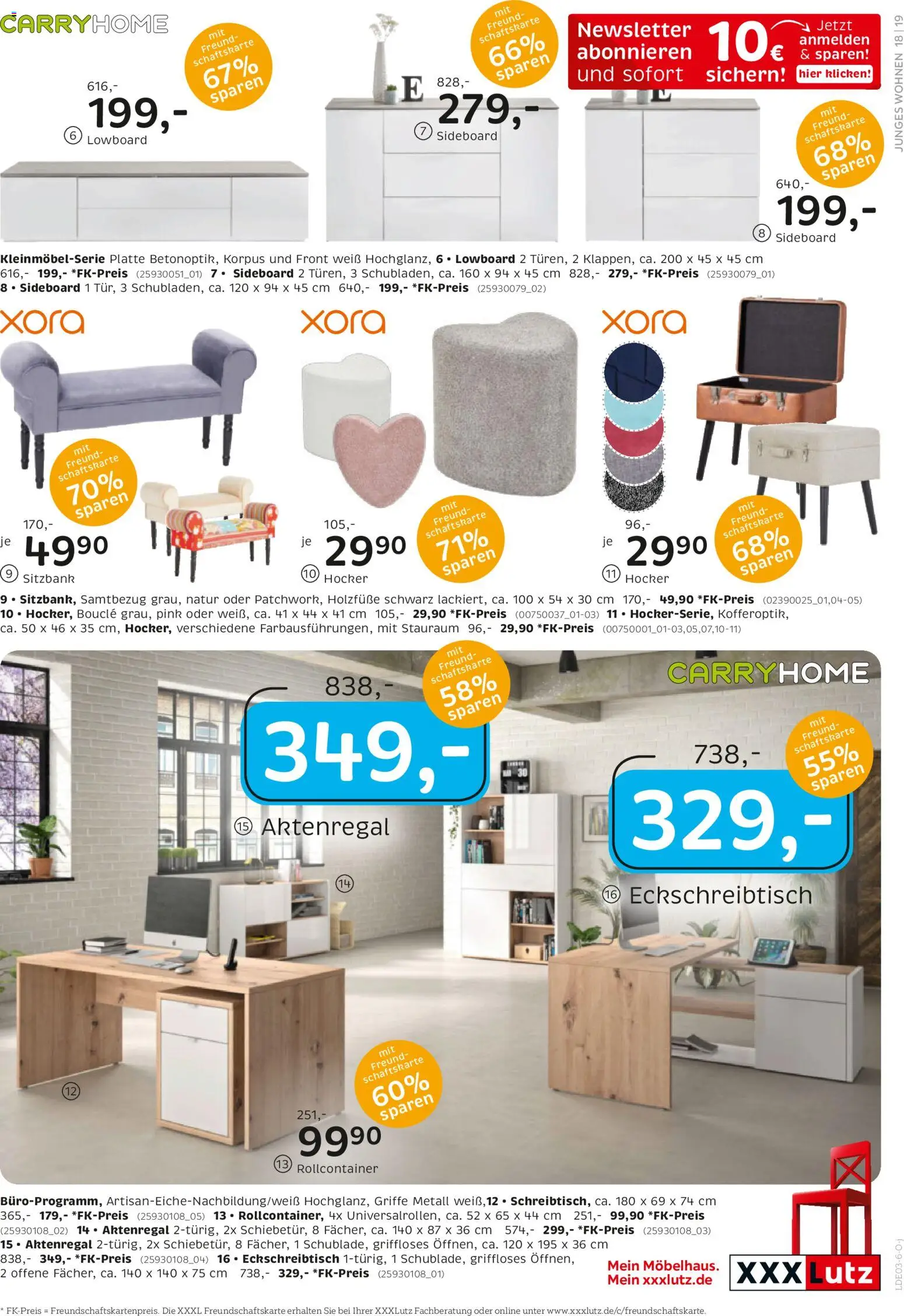 XXXL Lutz Junges Wohnen – gültig ab 22.02.2026 | Seite: 19 | Produkte: Hocker, Lowboard, Sitzbank, Aktenregal