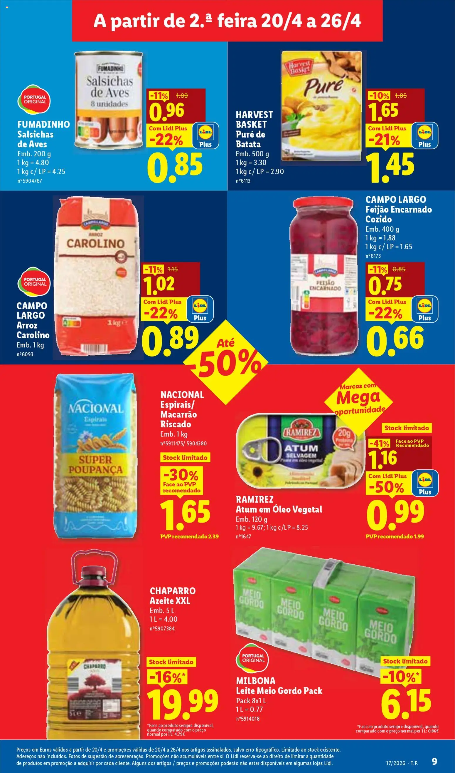 Lidl folheto │ válido de 20.04.2026 | Página: 9 | Produtos: Batata, Azeite, Óleo, Arroz