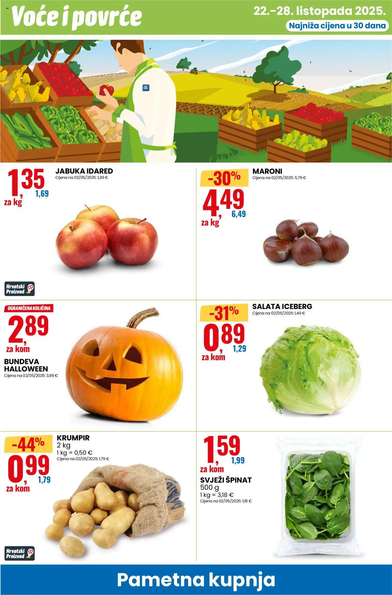 Eurospin katalog | vrijedi od 22.10.2025 | Stranica: 8 | Proizvodi: Salata, Voće, Bundeva, Jabuka