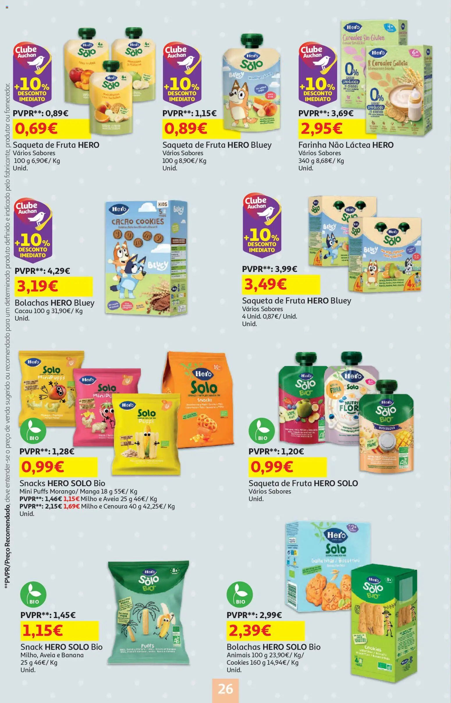 Auchan - Bebé │ válido de 13.01.2026 | Página: 26 | Produtos: Aveia, Banana, Cenoura, Milho