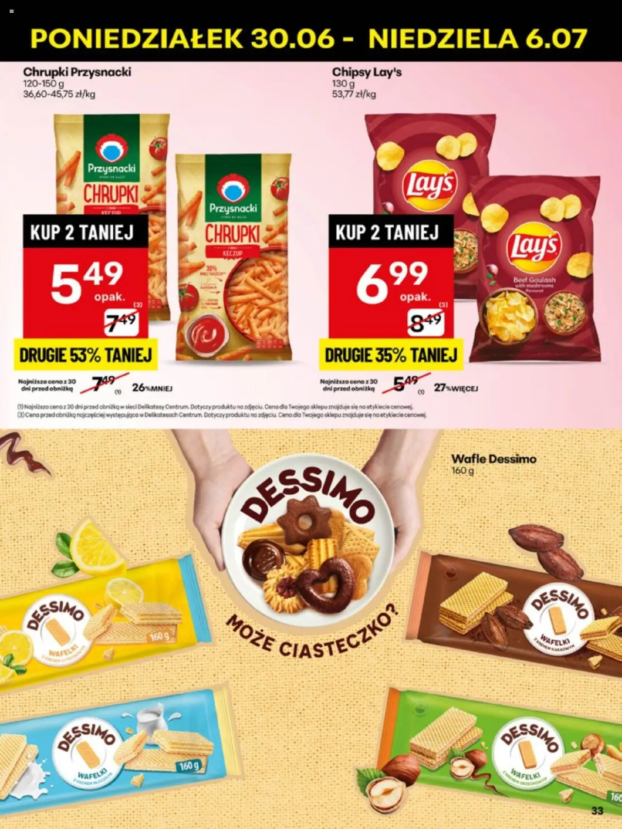 Delikatesy Centrum Gazetka - Sklepy Własne od 30.06.2025 | Strona: 33 | Produkty: Wafle, Chrupki, Delikatesy, Wafelki