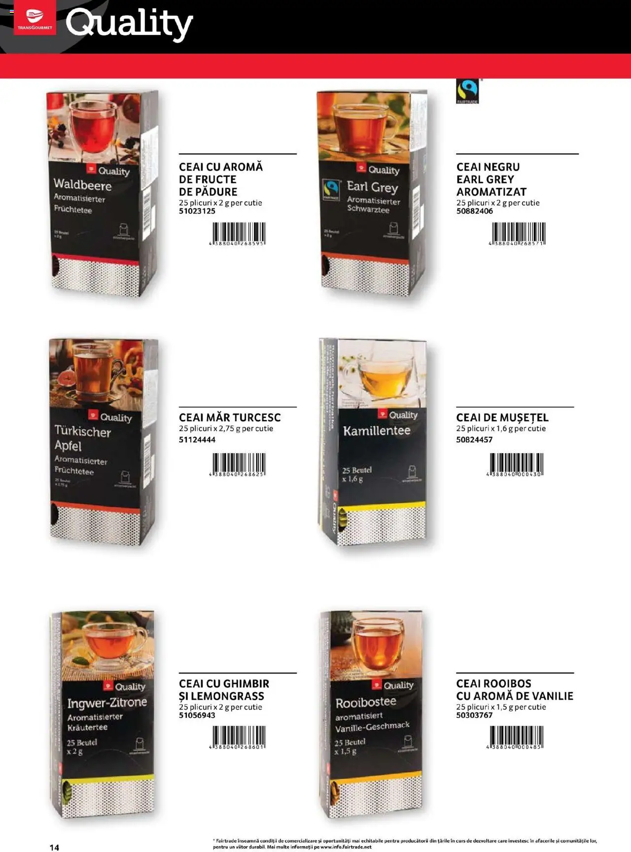 Catalog Selgros - Transgourmet – valabil de la 29.02.2024 | Pagină: 14 | Produse: Cutie, Ceai, Fructe