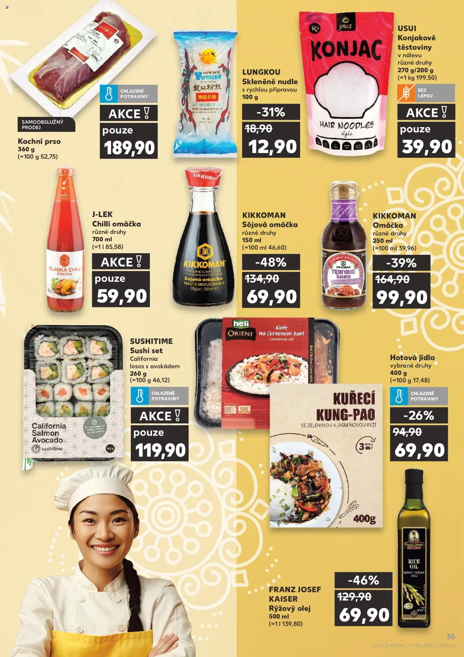 Kaufland leták - Ostrava od 21.01.2026 | Strana: 35 | Produkty: Těstoviny, Losos, Hotová jídla, Sushi