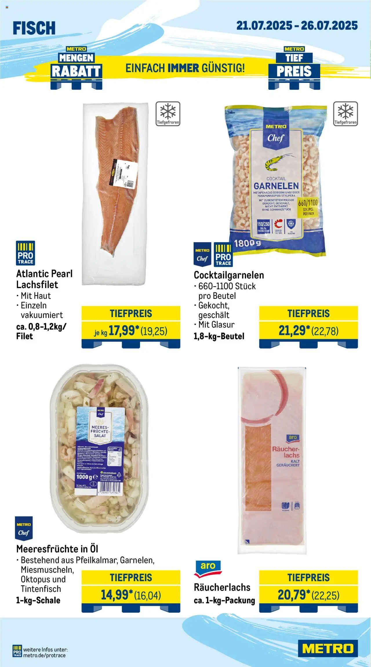 Metro Wochen-Angebote Gastro - gültig ab dem 21.07.2025 | Seite: 6 | Produkte: Fisch, Lachs, Wasser, Meeresfrüchte