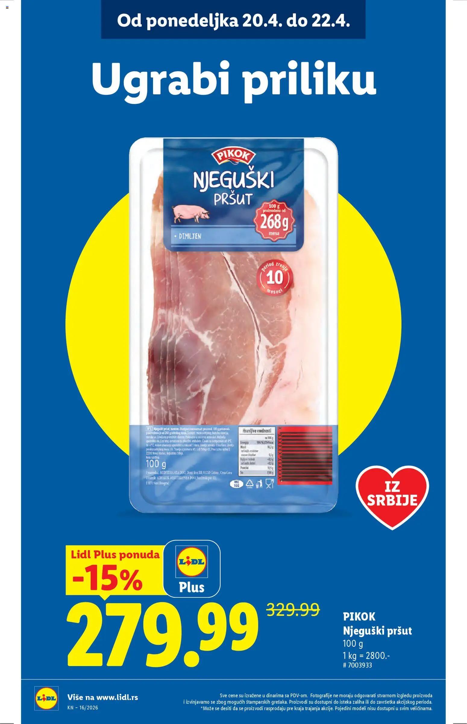 Lidl katalog - važi od 16.04.2026 | Strana: 14 | Proizvode: Protein, Pršut, Njeguški pršut