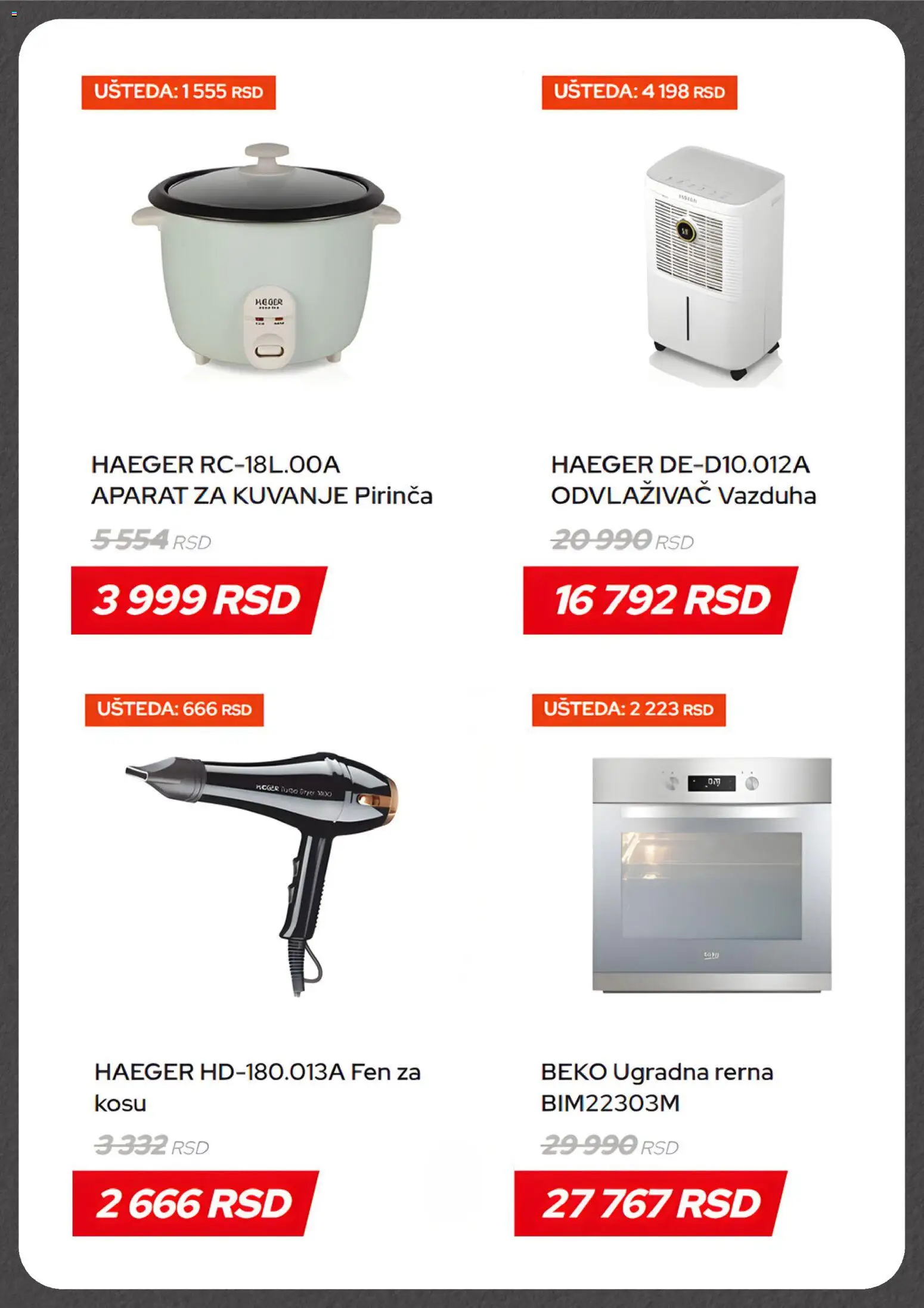 Dudi co. katalog - važi od 09.12.2025 | Strana: 4 | Proizvode: Fen, Aparat za kuvanje, Rerna