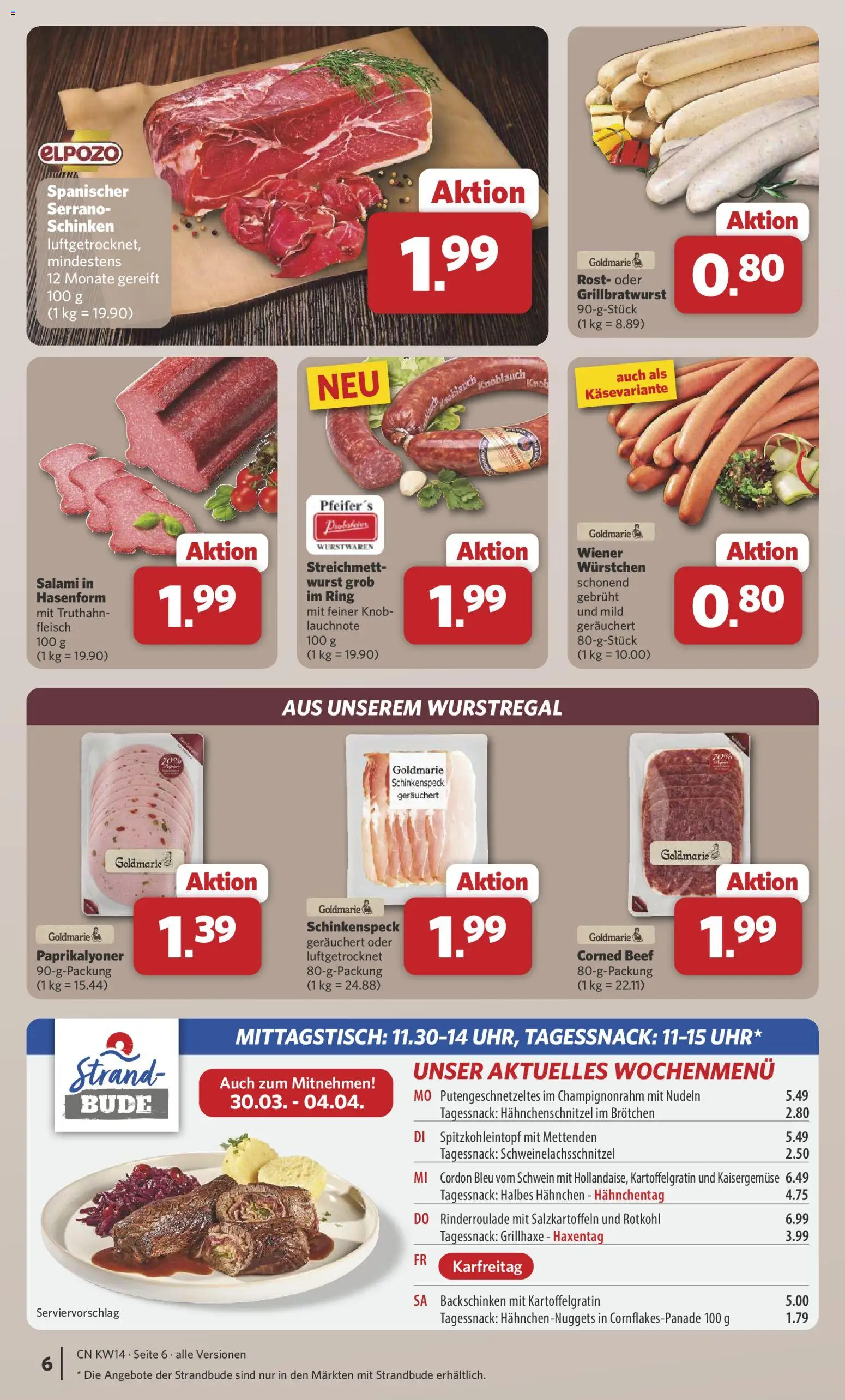 Combi Prospekt 	 – gültig ab 30.03.2026 | Seite: 6 | Produkte: Knoblauch, Salami, Schinken, Nudeln