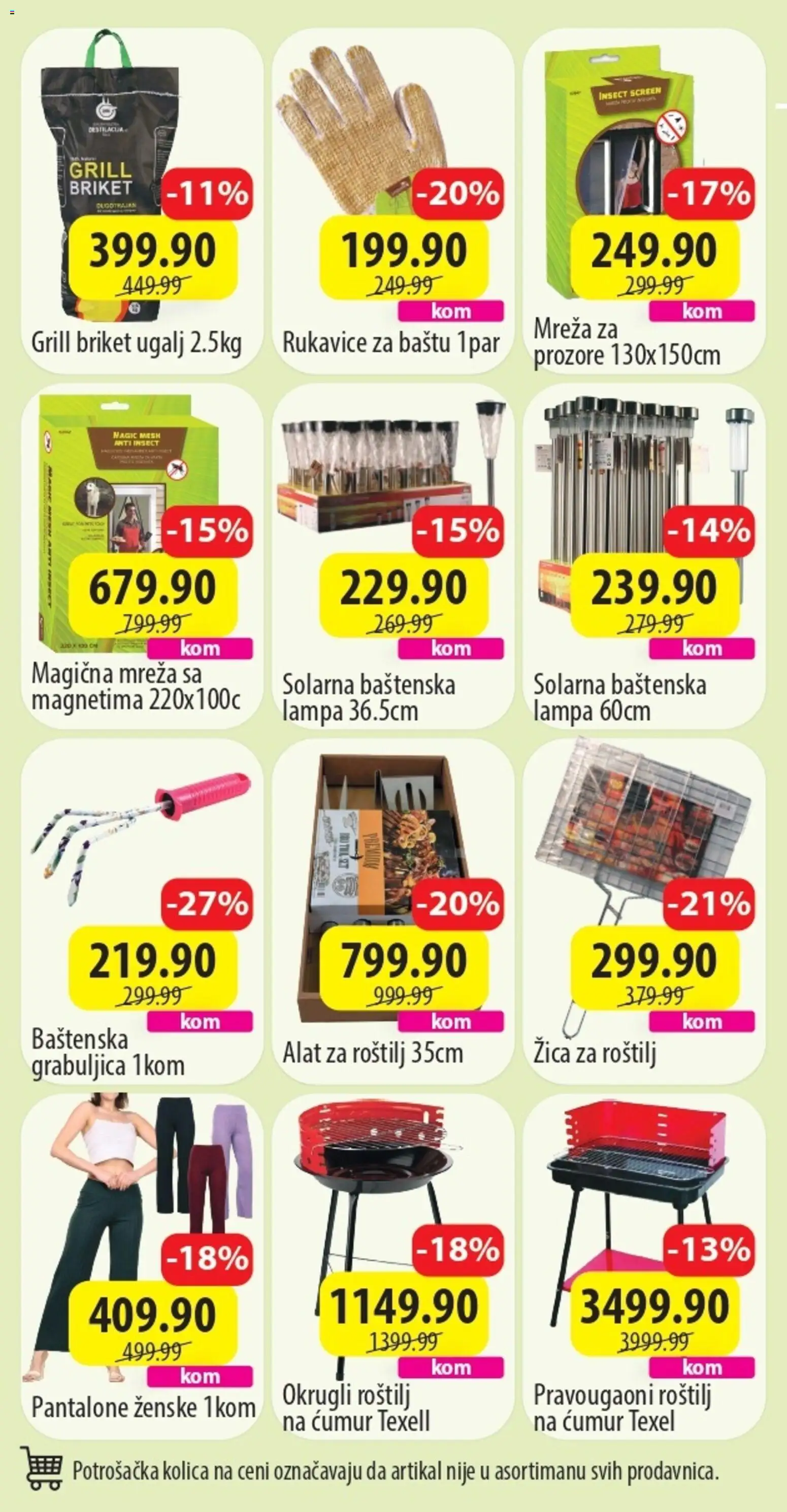 Senta Promet katalog - važi od 27.04.2026 | Strana: 4 | Proizvode: Kolica, Lampa, Pantalone, Roštilj