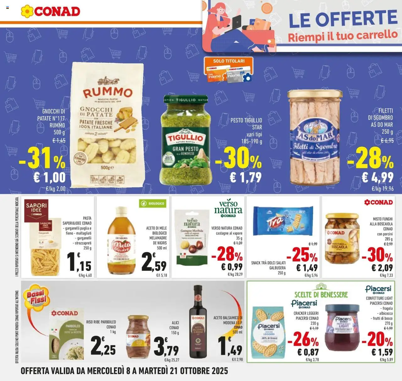 Volantino Conad del 08.10.2025 | Pagina: 36 | Prodotti: Carrello, Pesto, Gnocchi, Sgombro