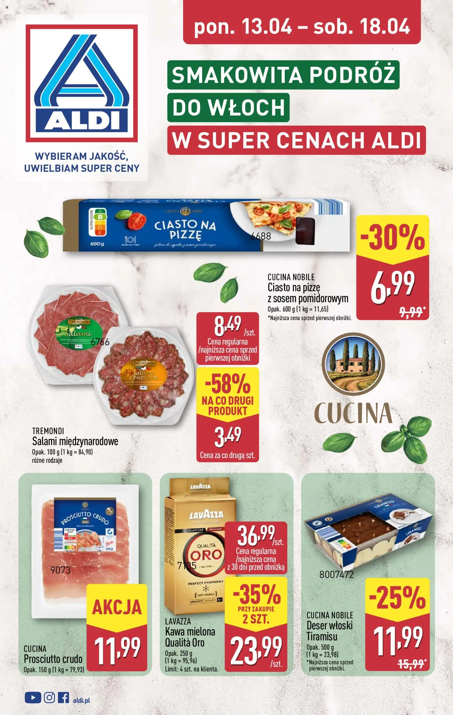 Aldi gazetka - Smakowita podróż do Włoch od 13.04.2026 | Strona: 1