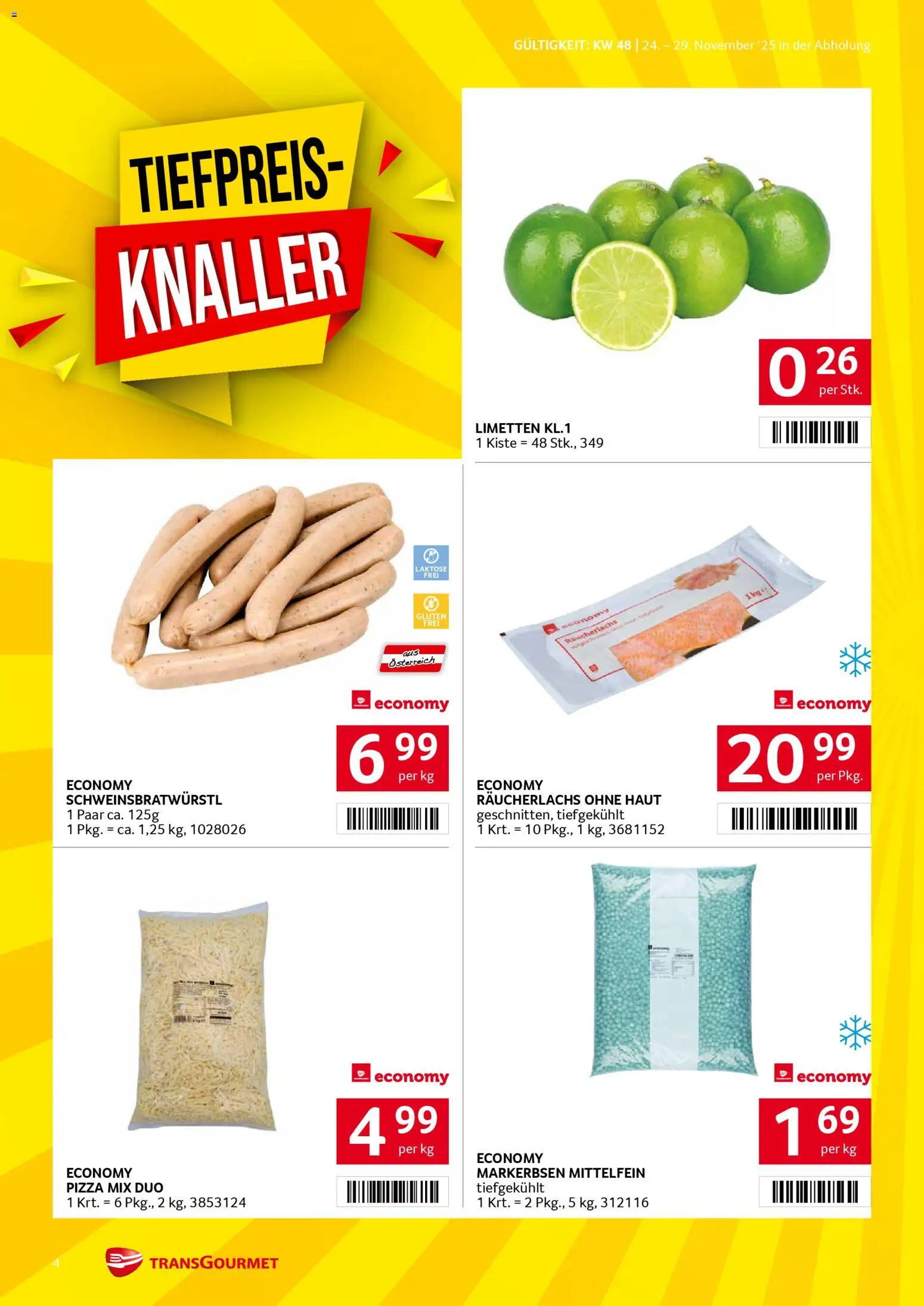 Transgourmet Flugblatt gültig ab 24.11.2025 | Seite: 4 | Produkte: Pizza